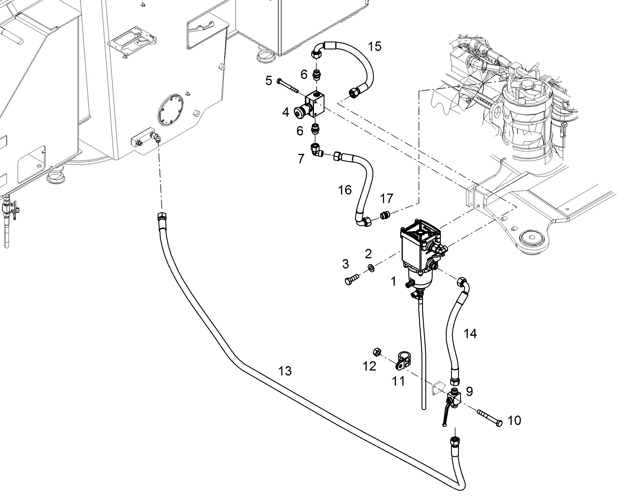ШЛАНГ ТОПЛИВНЫЙ 12X400 11645501 LIEBHERR