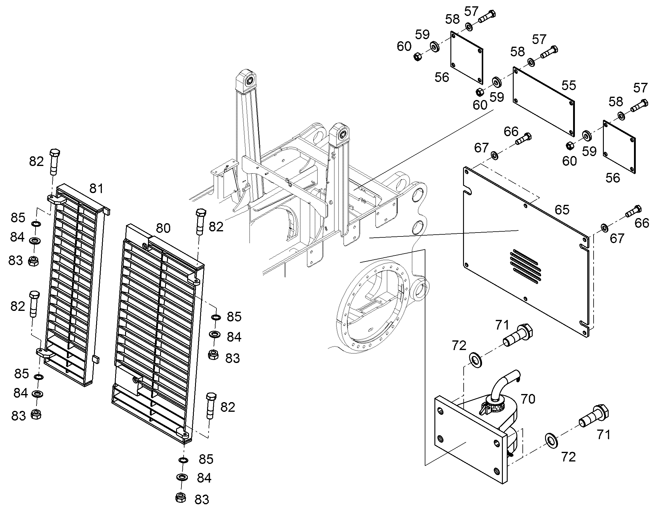 РЕШЕТКА РАДИАТОРА ЛЕВАЯ 12433566 LIEBHERR