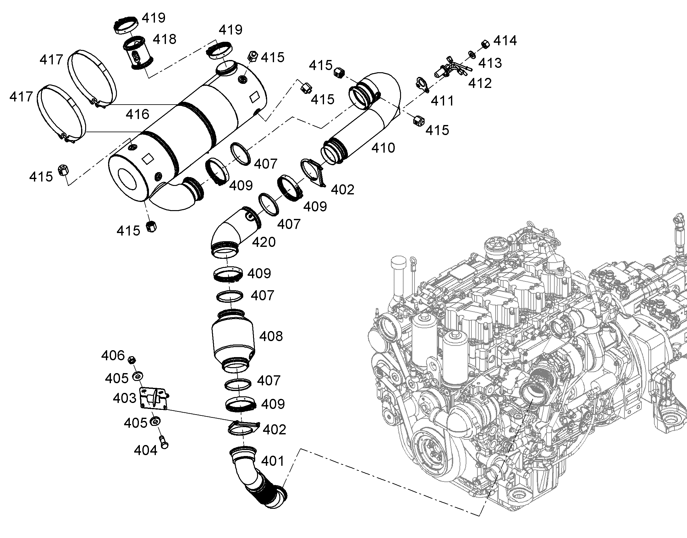 ШЛАНГ ОТХОДЯЩИХ ГАЗОВ 12403804 LIEBHERR