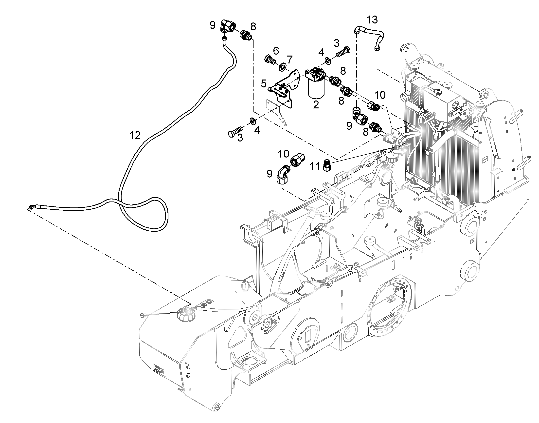 ШЛАНГ ТОПЛИВНЫЙ 12X4450 11829496 LIEBHERR