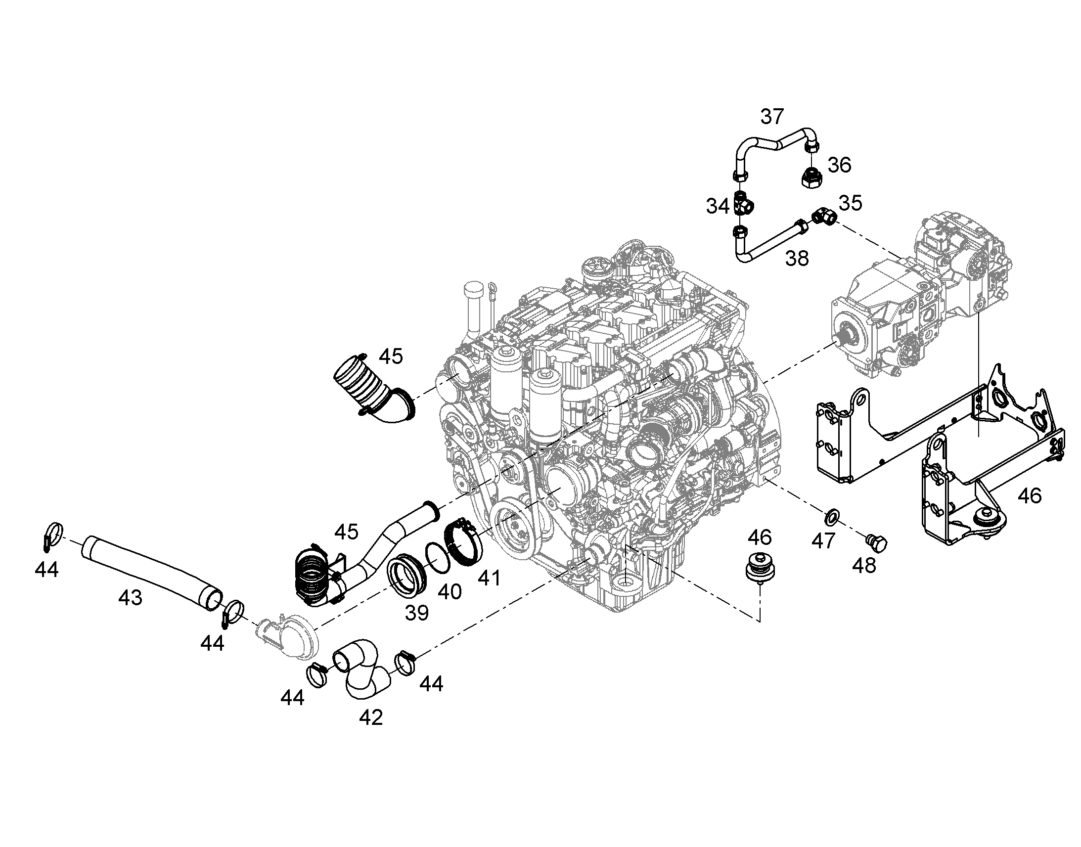 ТРУБОПРОВОДЫ ВОЗДУХОНАДДУВА 12484272 LIEBHERR
