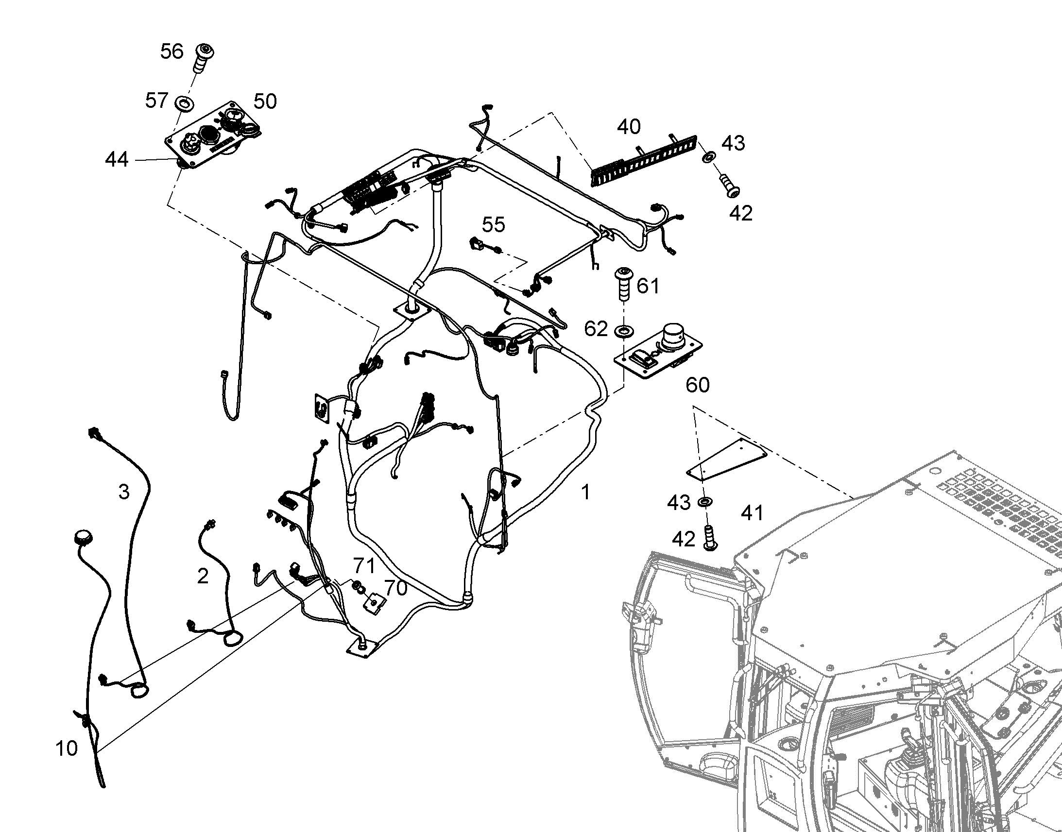 ЖГУТ КАБЕЛЕЙ КАБИНЫ W-KAB 12586144 LIEBHERR