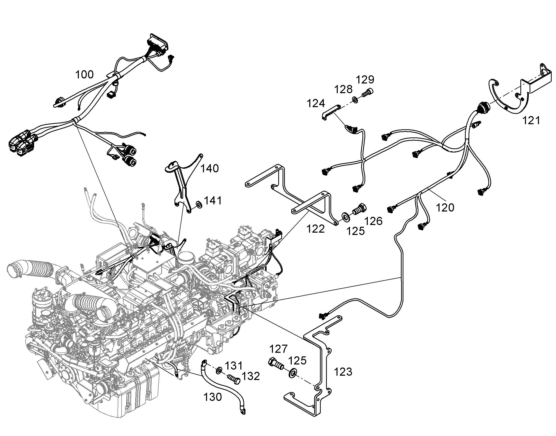ЖГУТ КАБЕЛЕЙ ДВИГАТЕЛЬ W-MOTOR 12557119 LIEBHERR