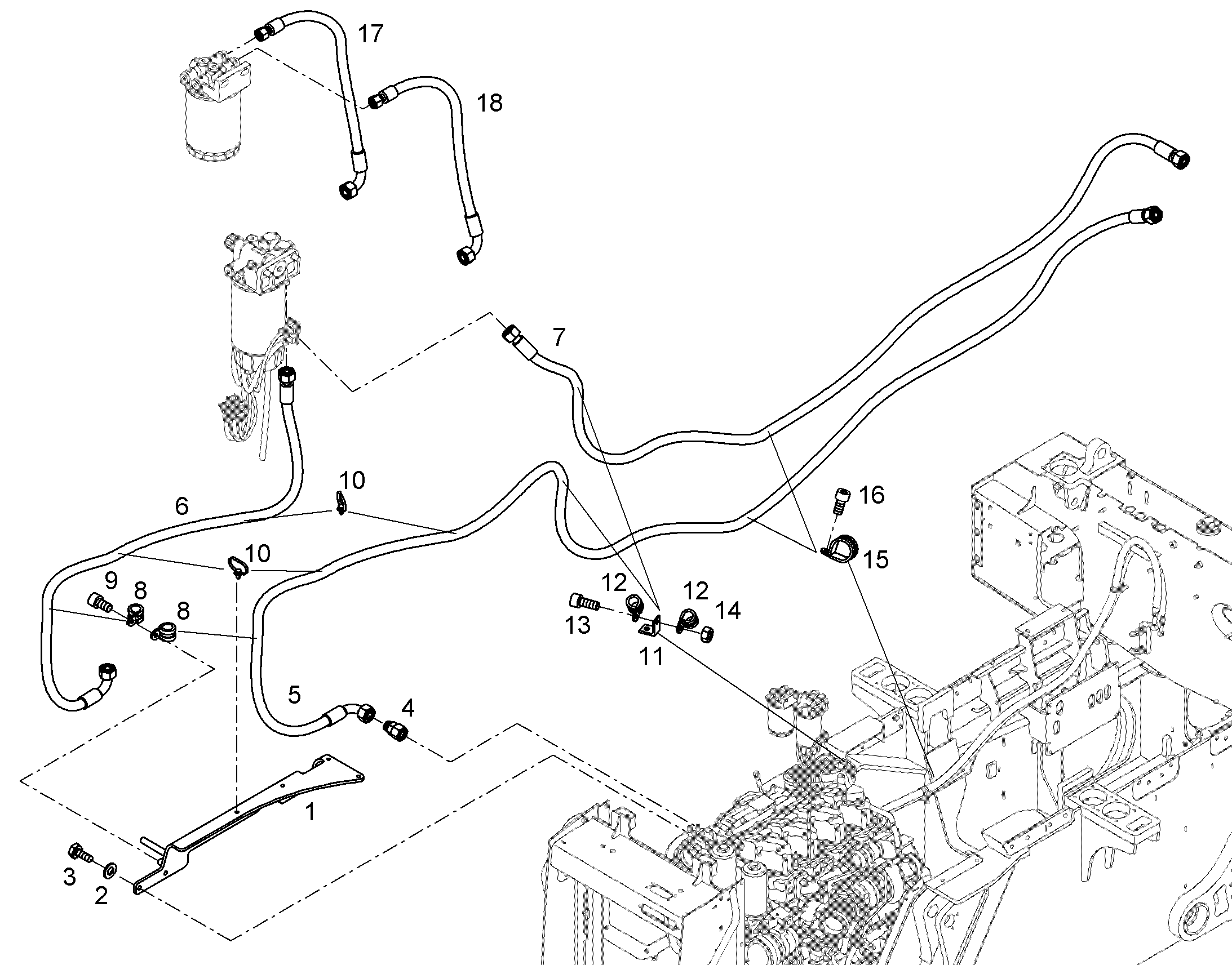 ШЛАНГ ТОПЛИВНЫЙ 12X2300 12241546 LIEBHERR
