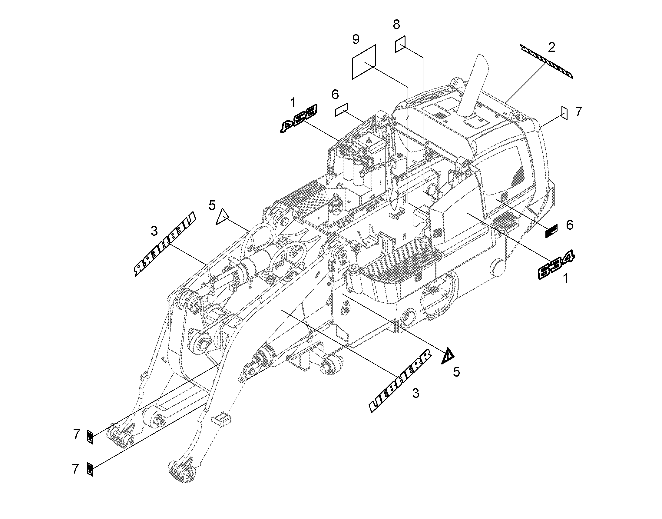 НАКЛЕЙКА 634 508,3mmX140mm 9410081 LIEBHERR