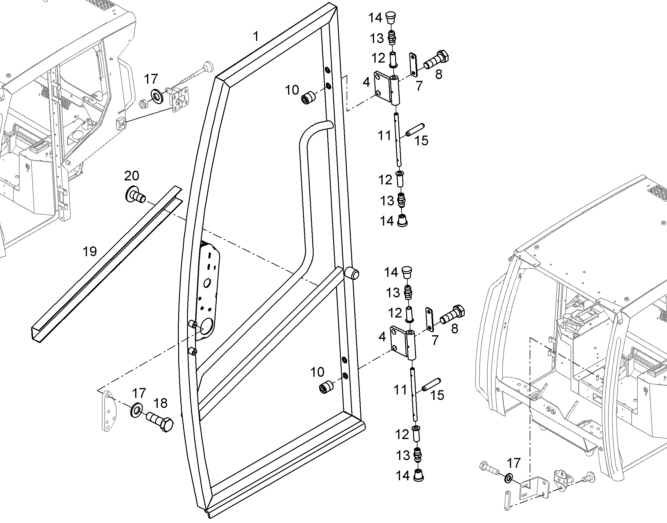 FRAME DOOR LEFT 12568255 LIEBHERR