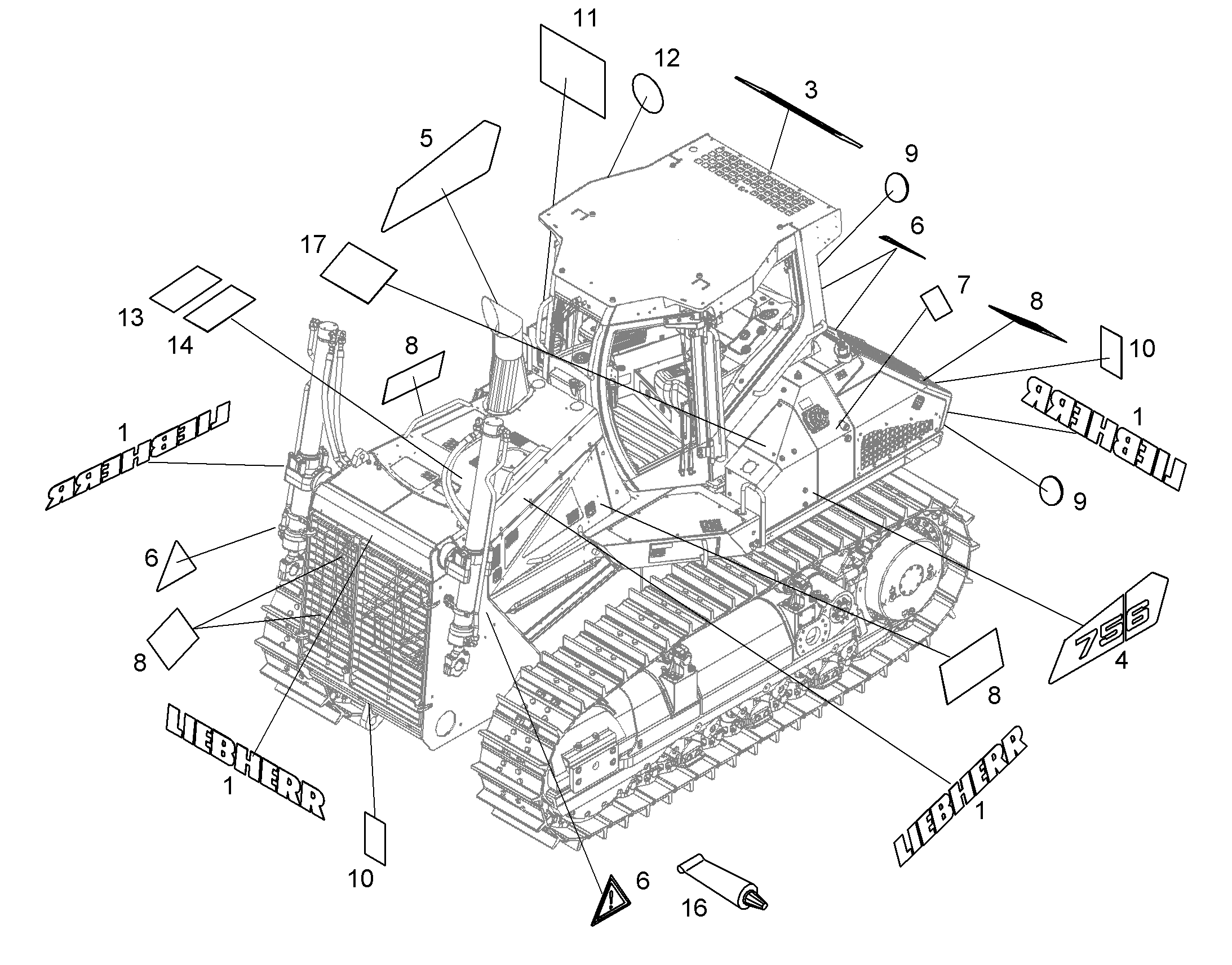 ТАБЛИЧКА 756 12838307 LIEBHERR