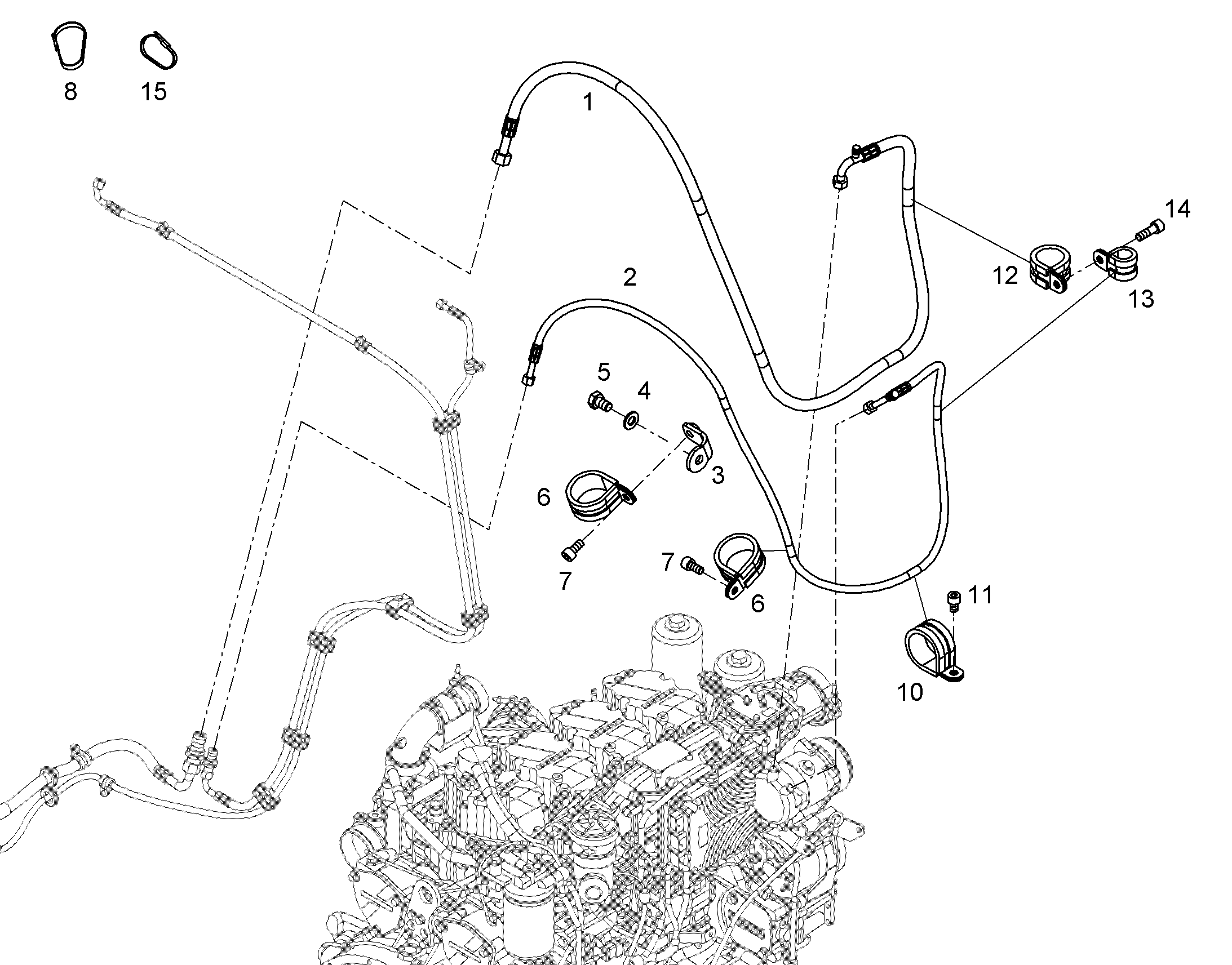 ШЛАНГОПРОВОД 10X2450 12544141 LIEBHERR