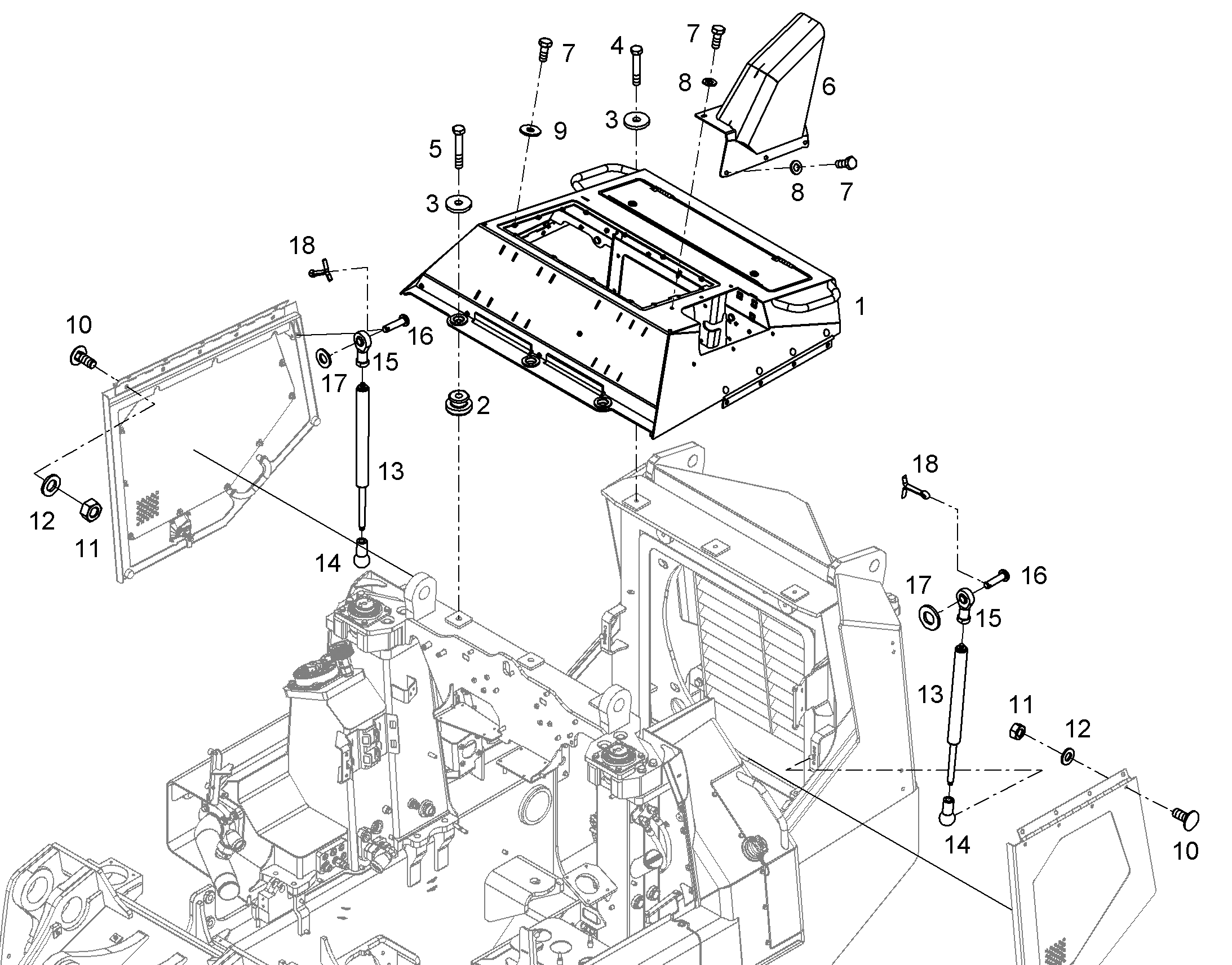 КАПОТ ДВИГАТЕЛЯ, КОМПЛЕКТ 13446556 LIEBHERR