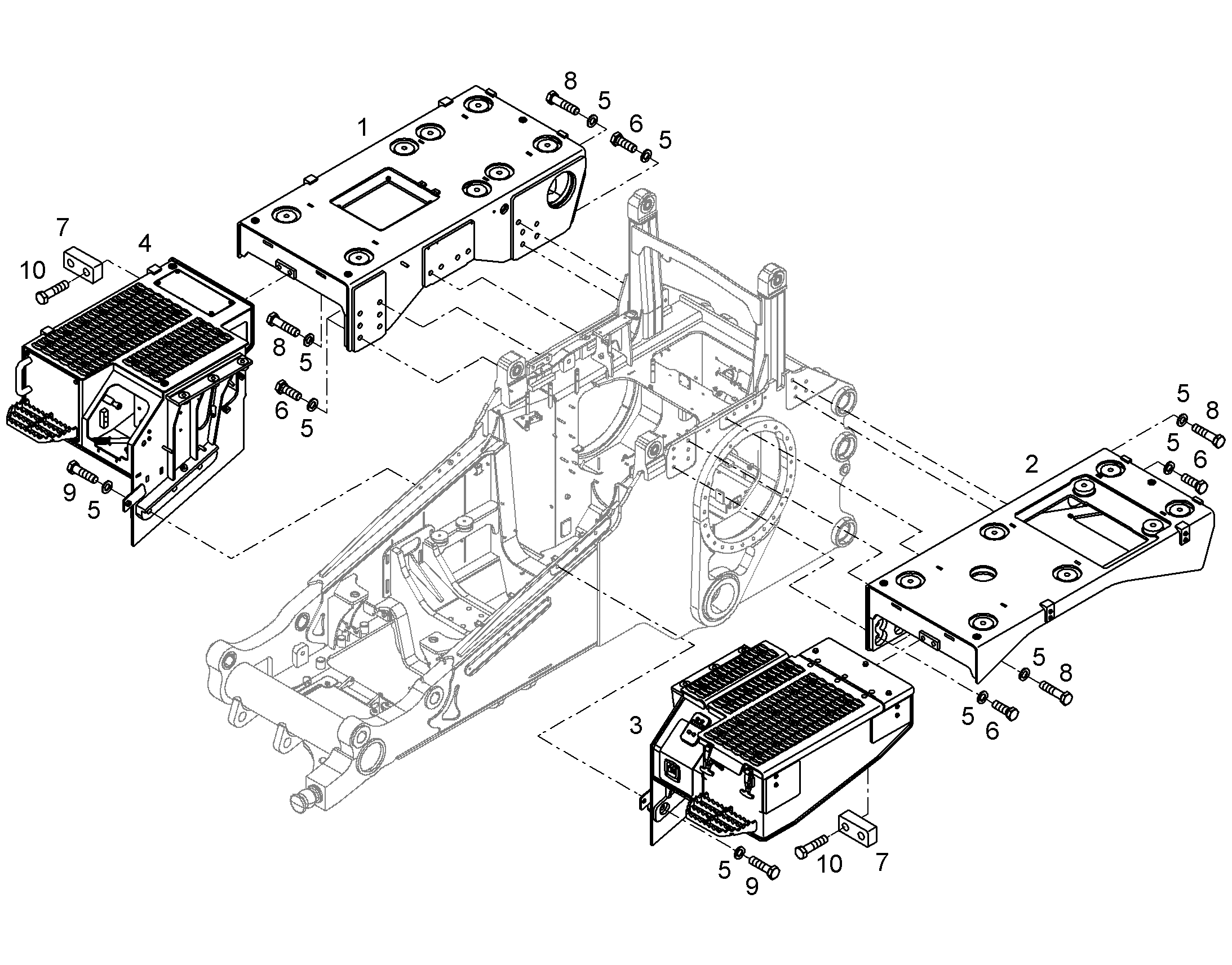 ЛЕВАЯ КОНСОЛЬ В СБОРЕ 12952686 LIEBHERR