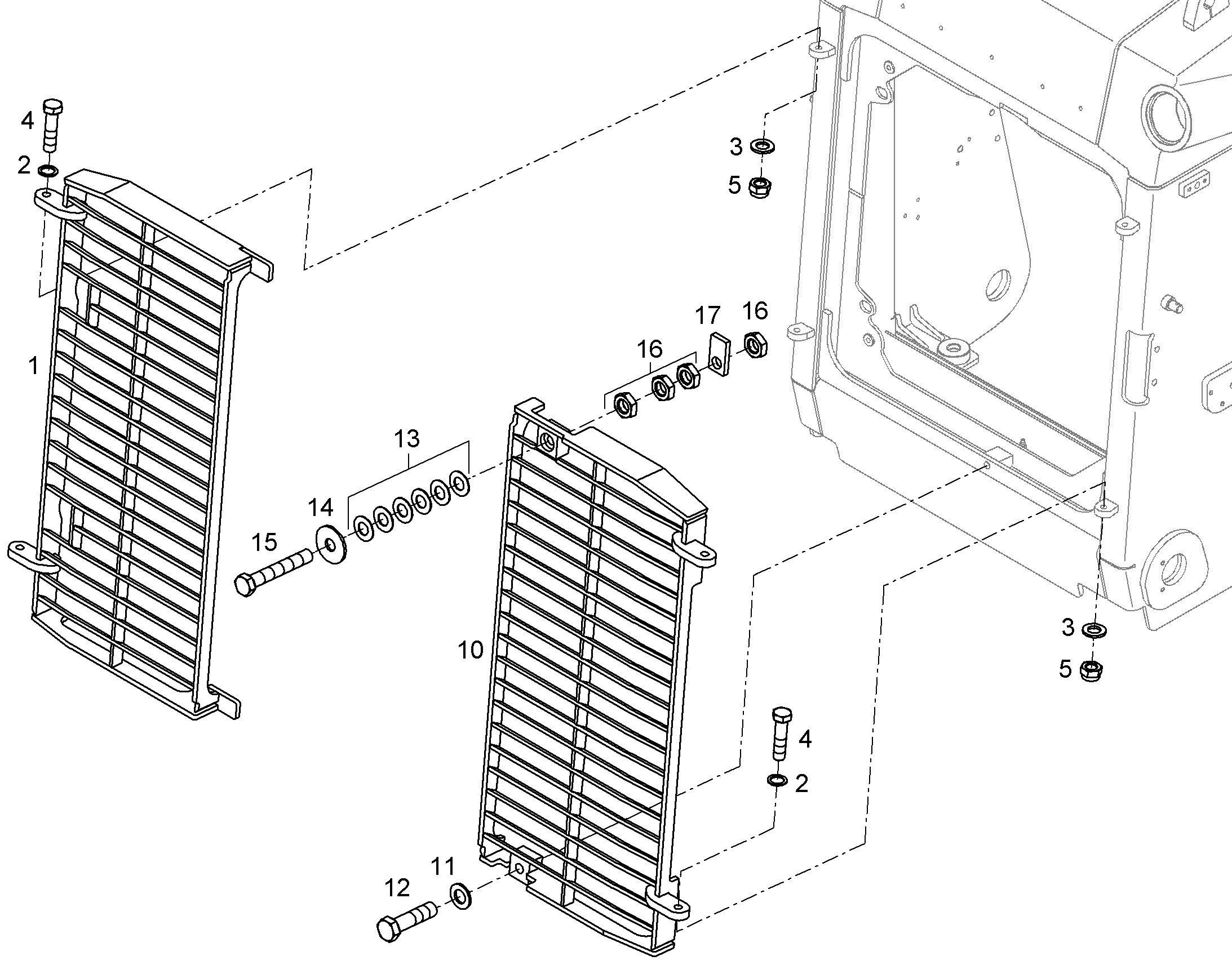 РЕШЕТКА РАДИАТОРА ПРАВАЯ 12498749 LIEBHERR