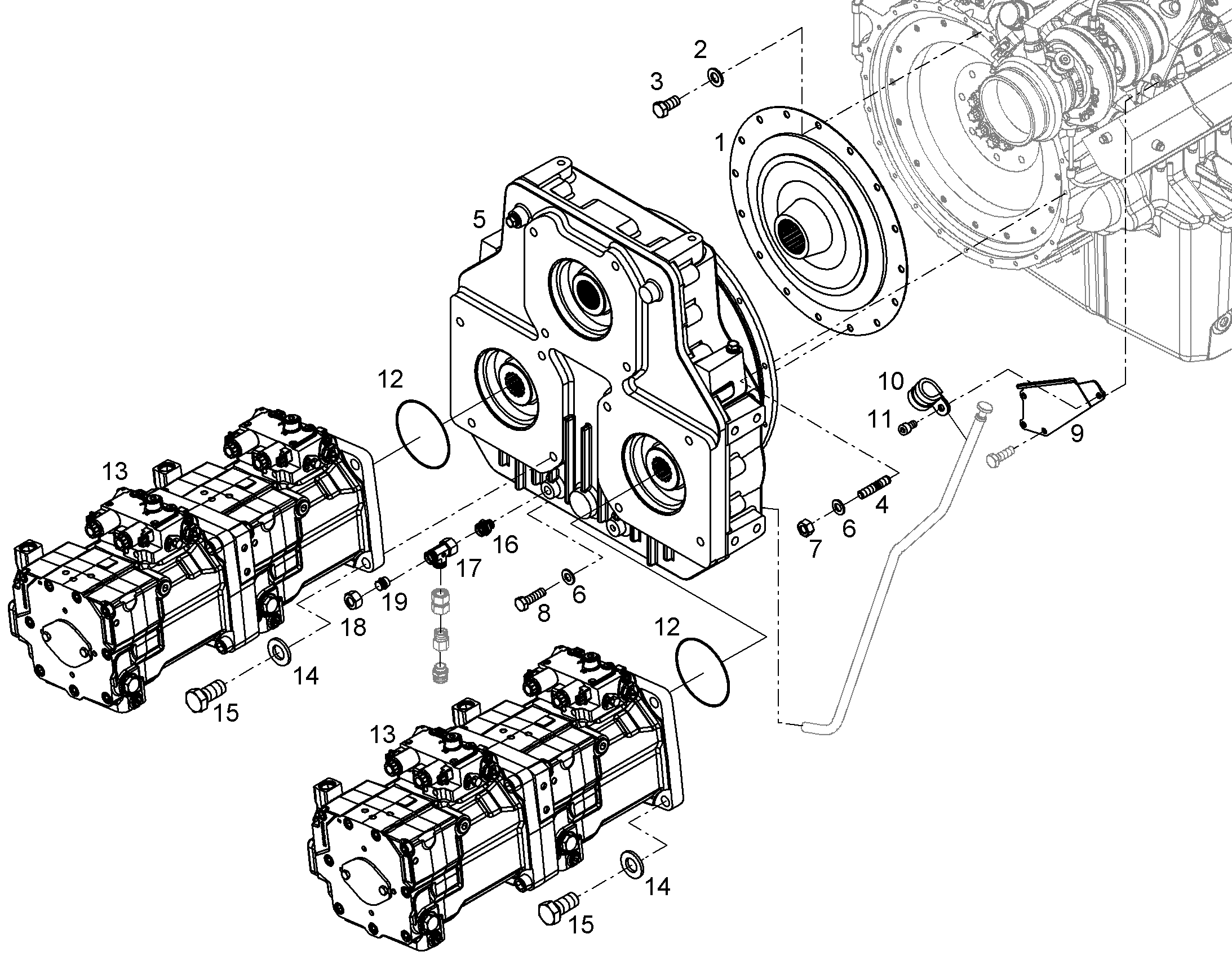 КОРОБКА НАСОСА РАЗДАТОЧНАЯ 12215760 LIEBHERR