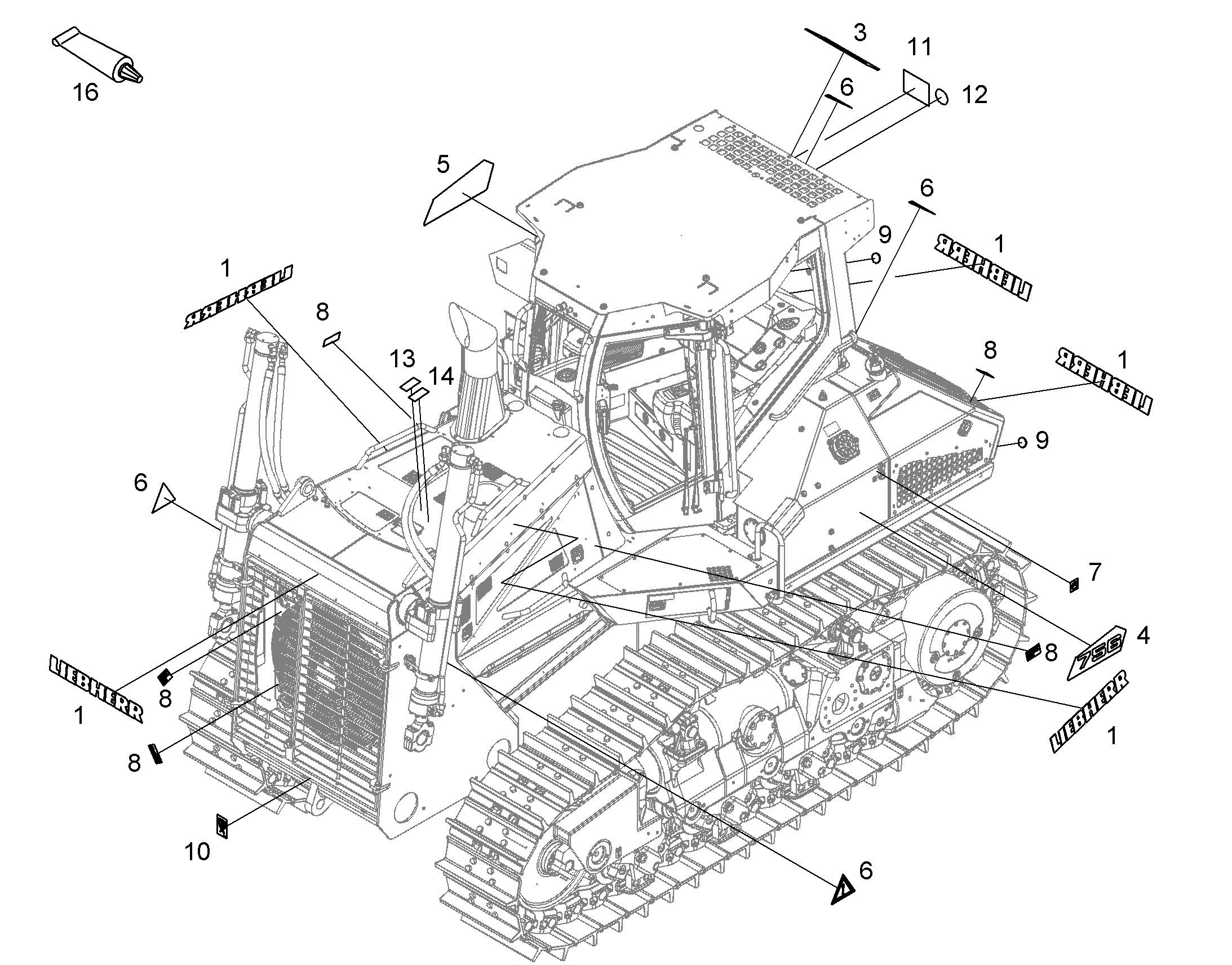 ТАБЛИЧКА 756 12869509 LIEBHERR