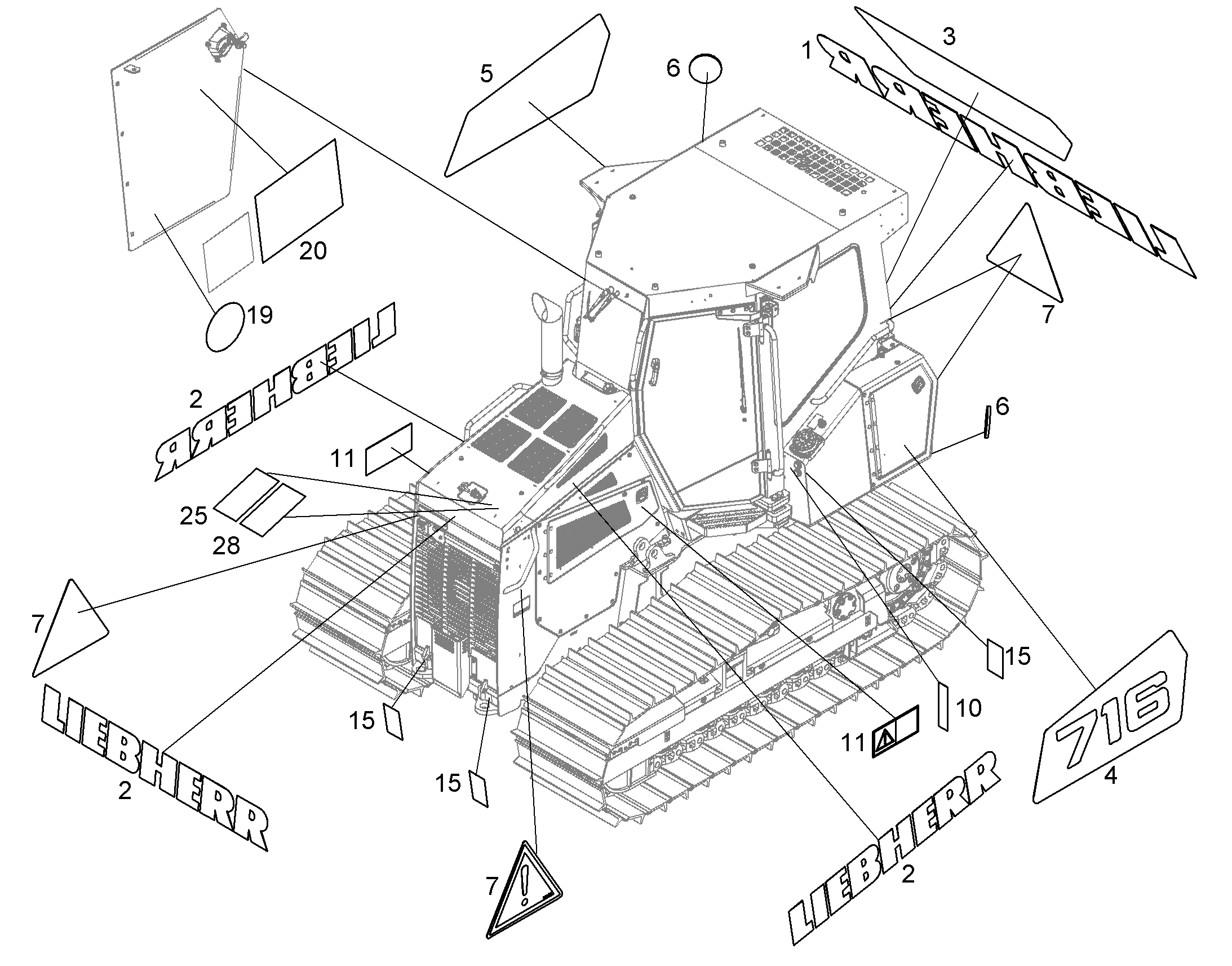 СХЕМА СМАЗКИ SCHMIERPLAN 716G8 297mmX210mm 12838157 LIEBHERR
