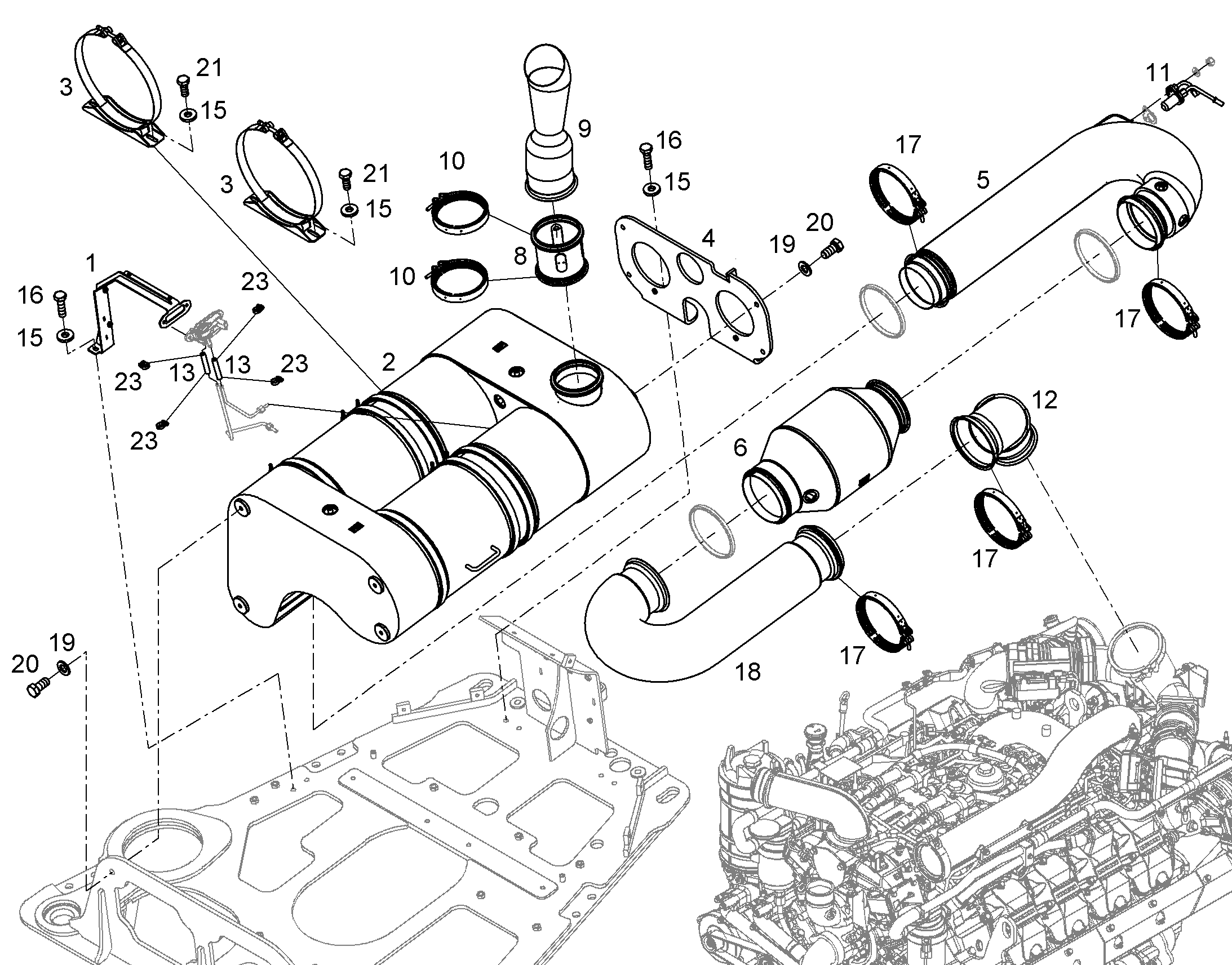 ТРУБА ВЫХЛОПНАЯ 13402645 LIEBHERR