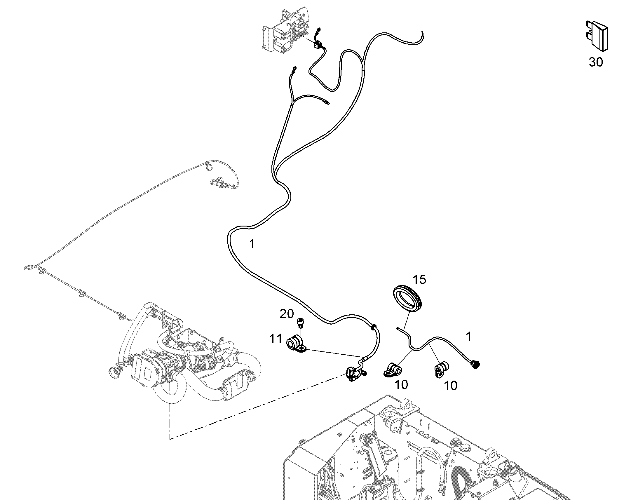 КОМПЛЕКТ КАБЕЛЕЙ W-WB-GG2 12968836 LIEBHERR