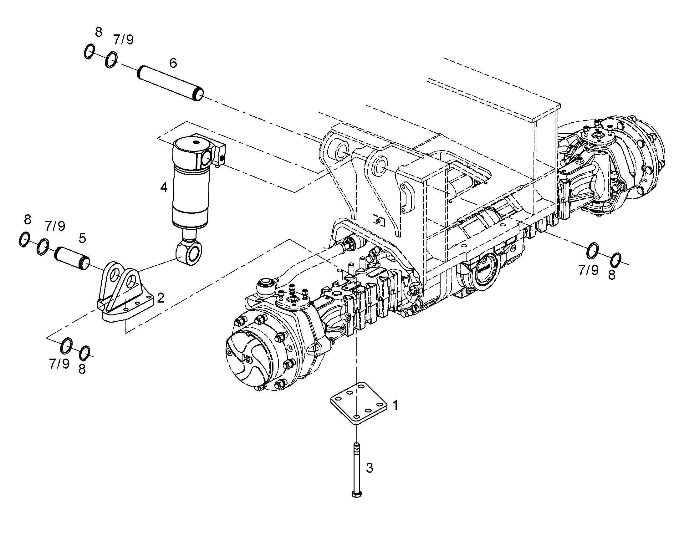 ПЕРЕДНЯЯ ОСЬ ЖЕСТКАЯ 10314530 LIEBHERR