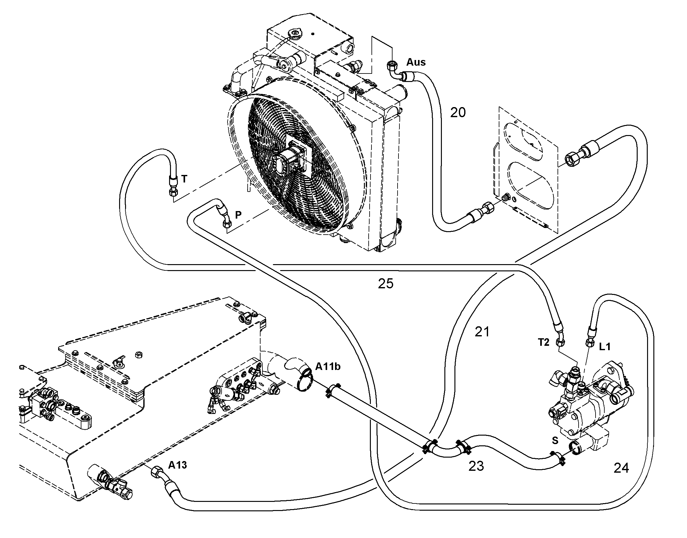 ТРУБОПРОВОД СЛИВА МАСЛА 13M 25KM/H 10312705 LIEBHERR