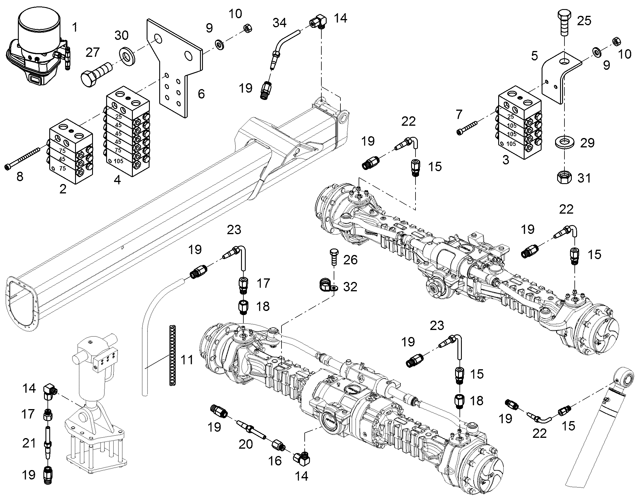 СКОБА ДЛЯ КРЕПЛЕНИЯ ТРУБЫ d=18 11101341 LIEBHERR