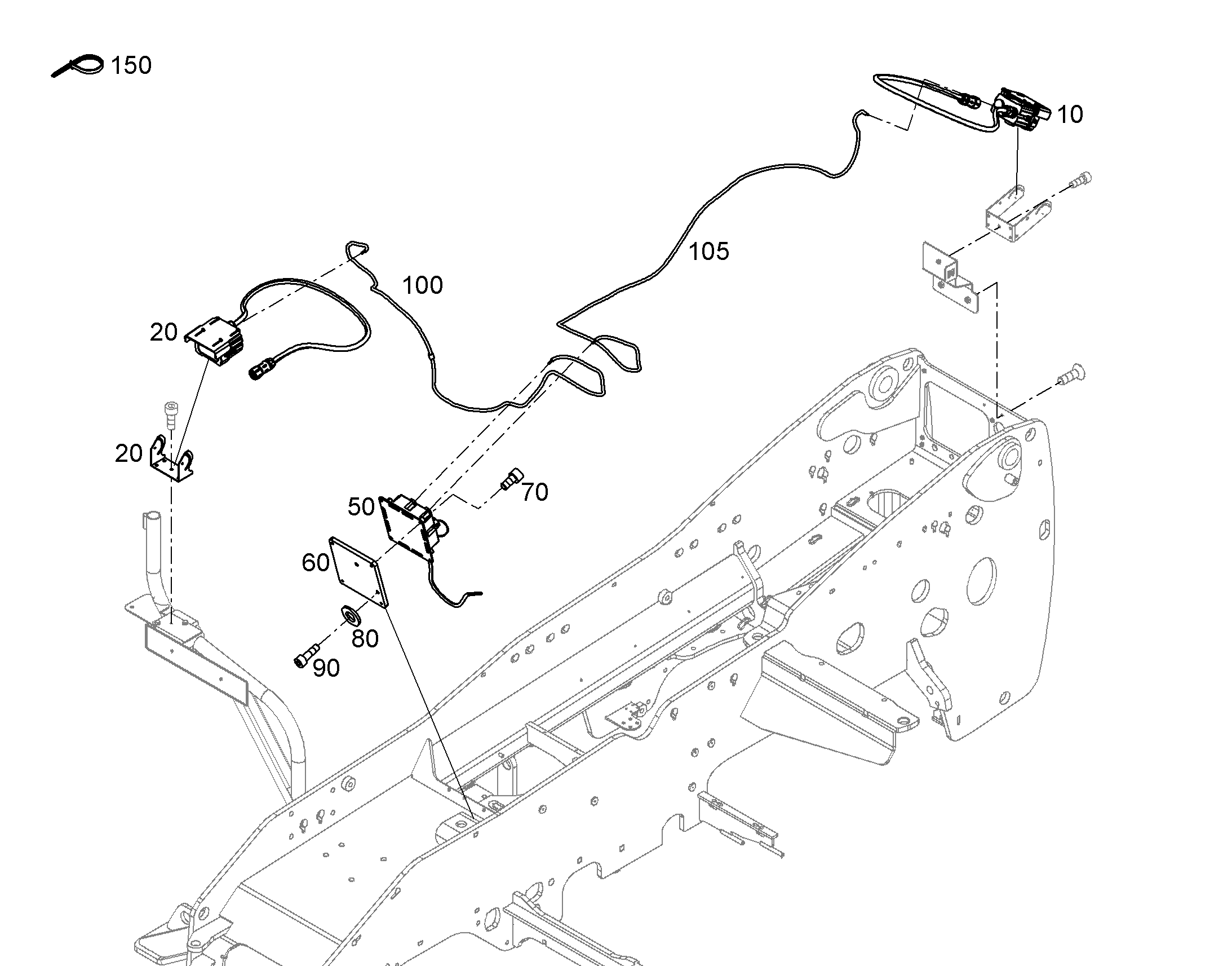 УДЛИНИТЕЛЬНЫЙ КАБЕЛЬ 2,1m 10-POL STECKER/10-POL BUC 12211645 LIEBHERR