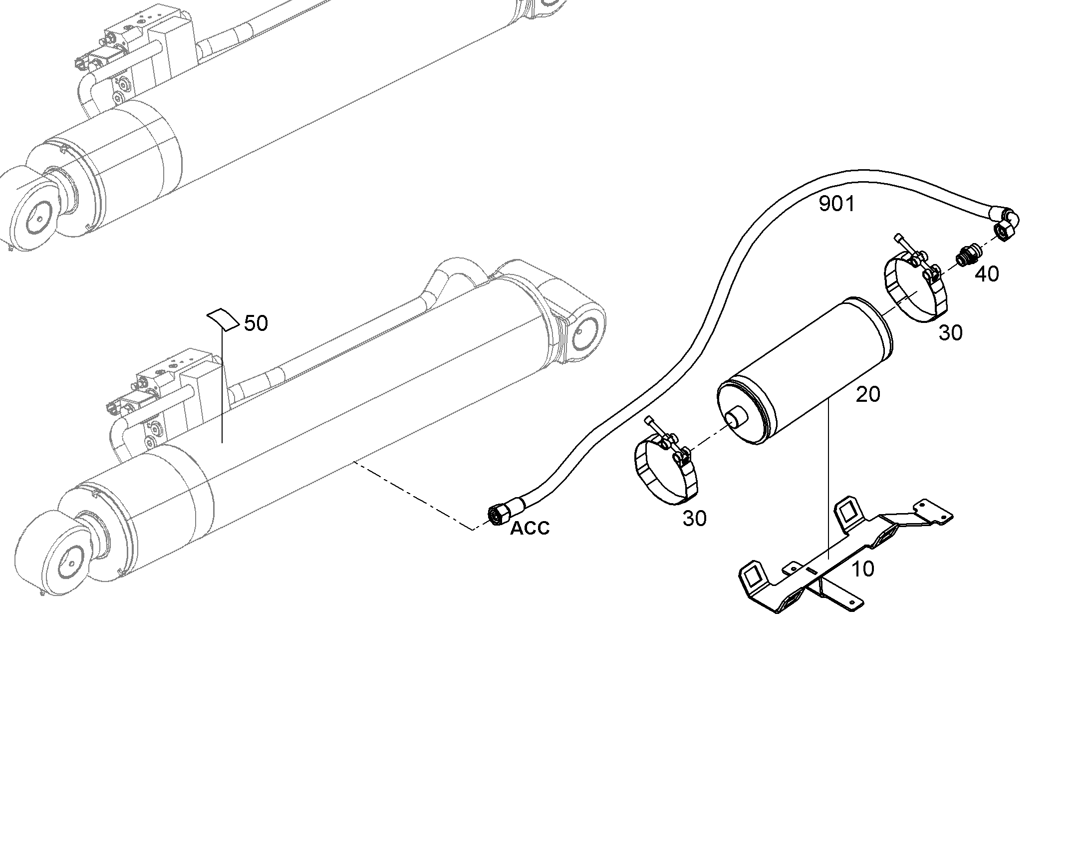 АККУМУЛЯТОР ПОРШНЕВОЙ 1,5l/275bar/40bar -20/+100°C G 11840328 LIEBHERR