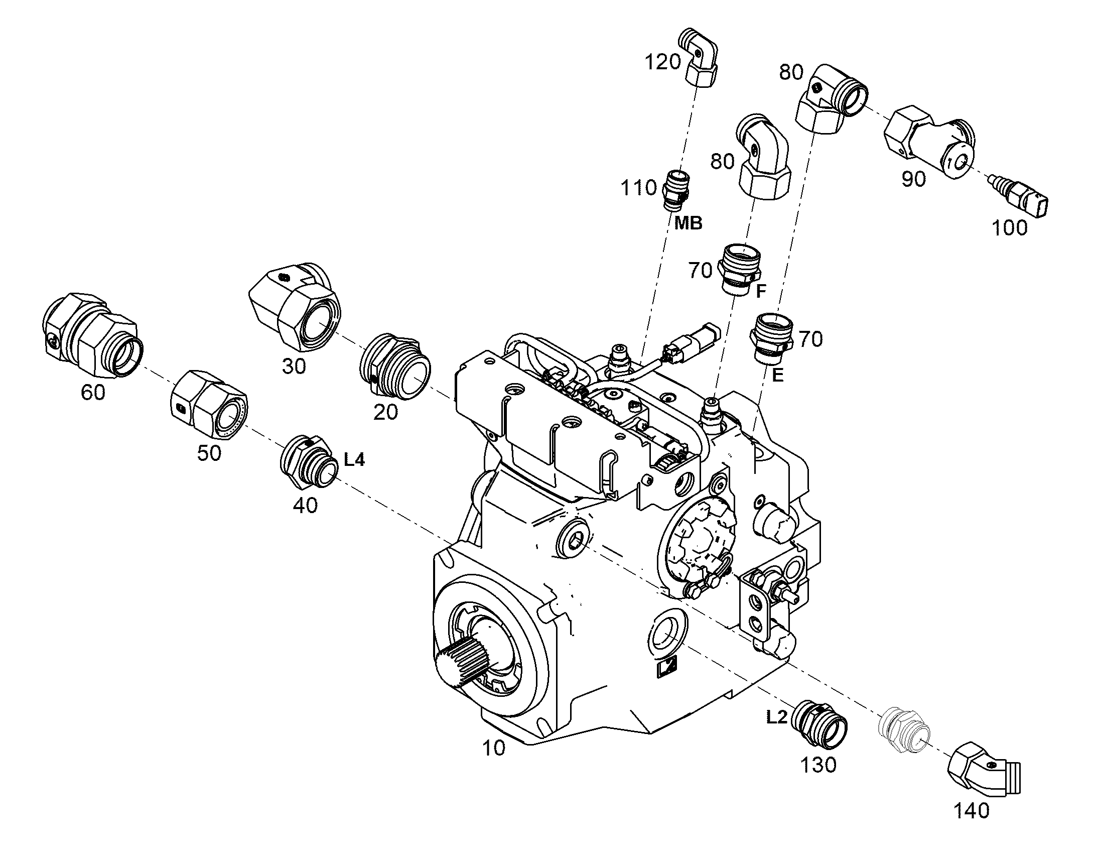 НАСОС АКСИАЛЬНОПОРШНЕВОЙ РЕГ. H1 P 100 100cm³/U 12694143 LIEBHERR