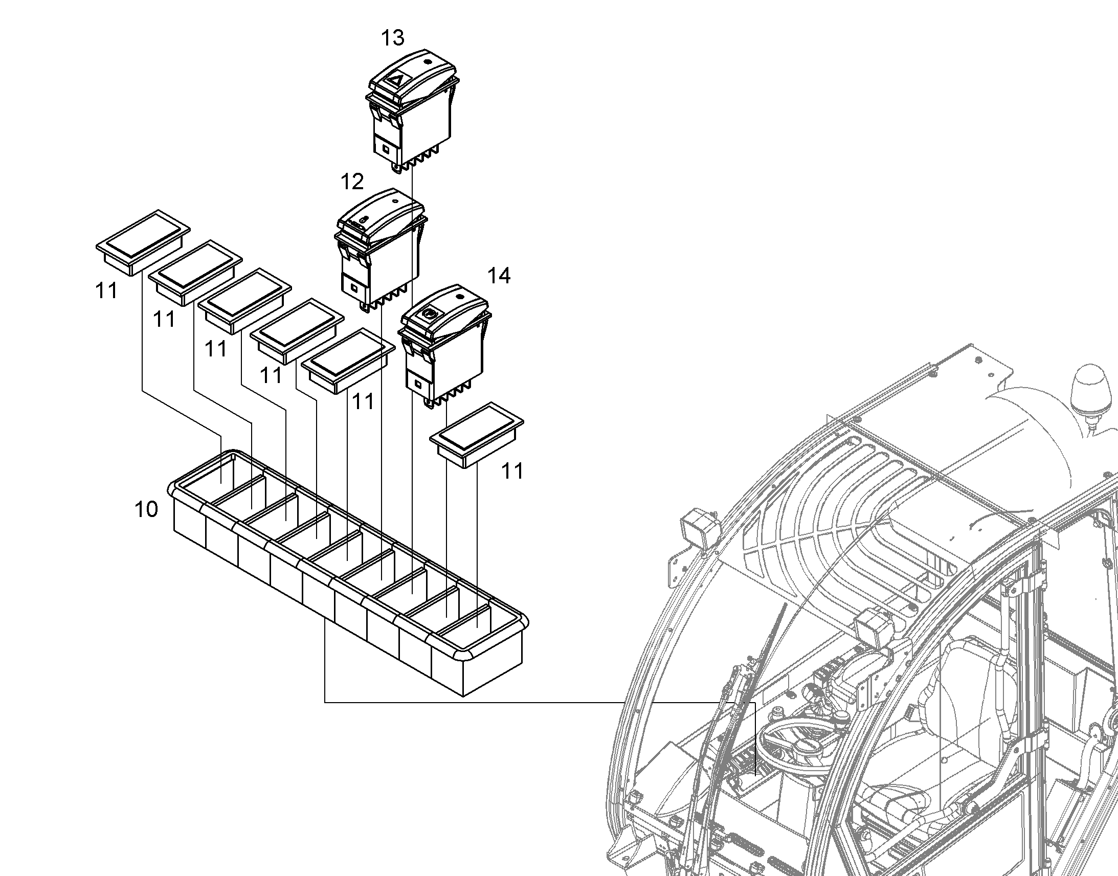 ПЛАНКА ВЫКЛЮЧАТЕЛЯ 93508121 LIEBHERR