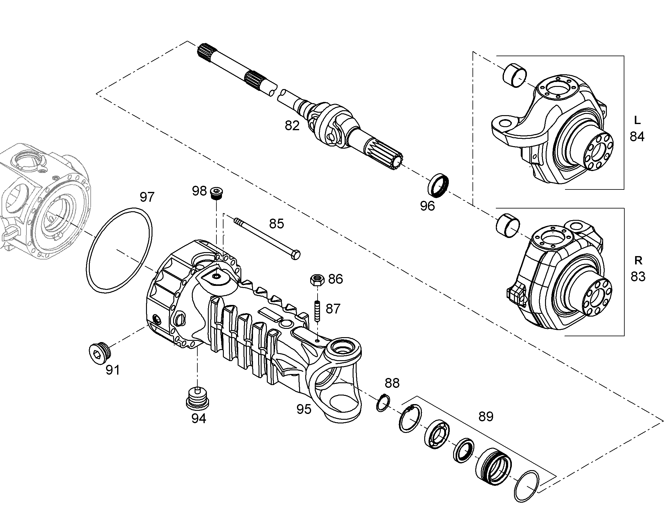 КОРПУС МОСТА 12246988 LIEBHERR