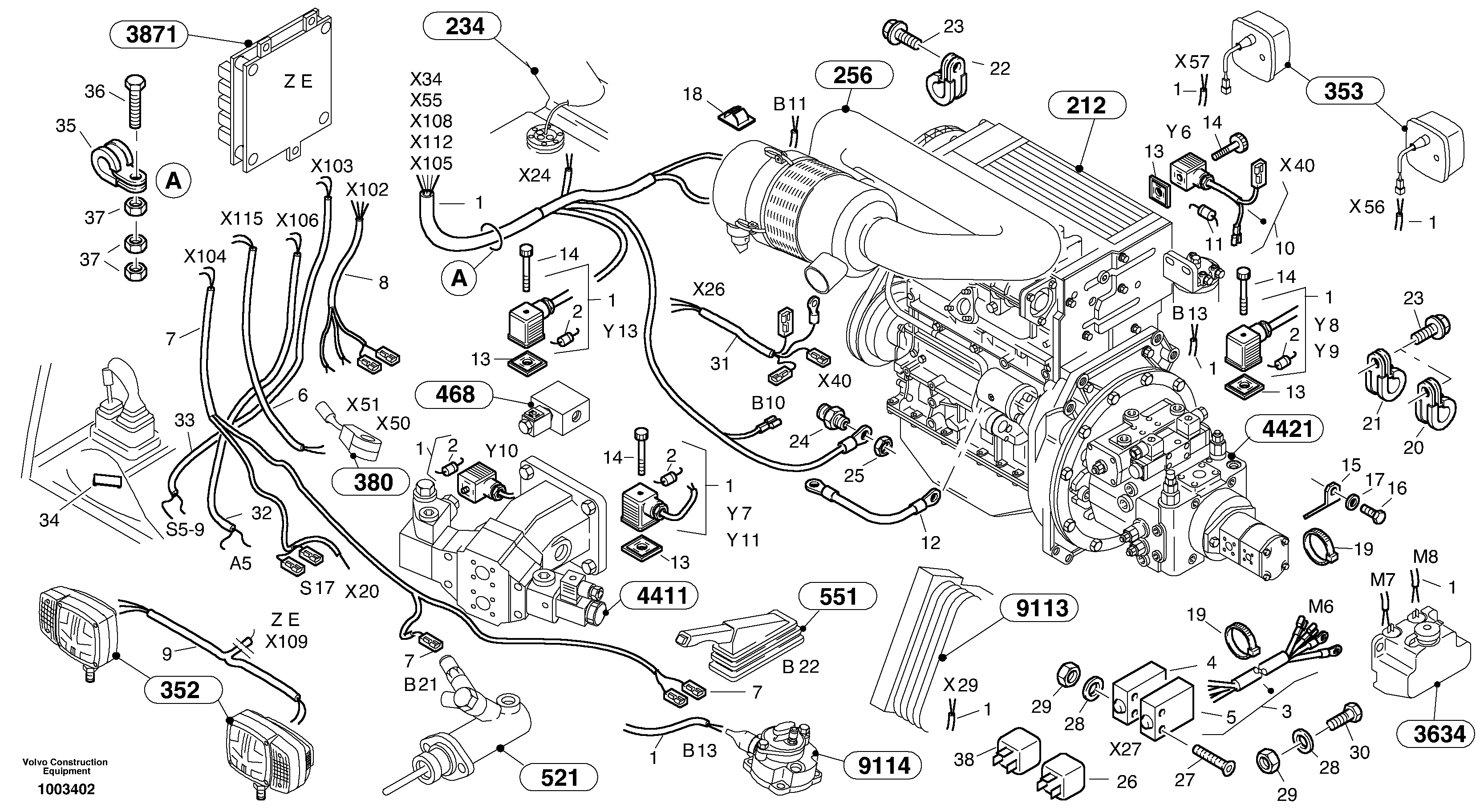 Electric wire VOE11305331 VOLVO