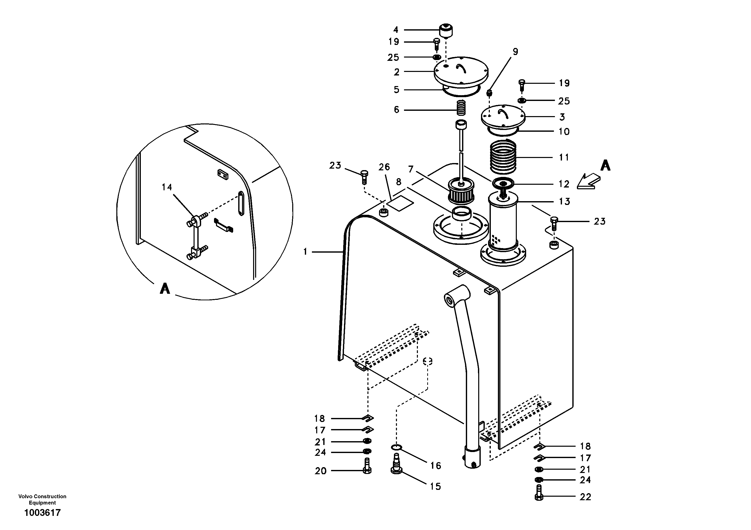 Hydr fluid tank VOE14503186 VOLVO