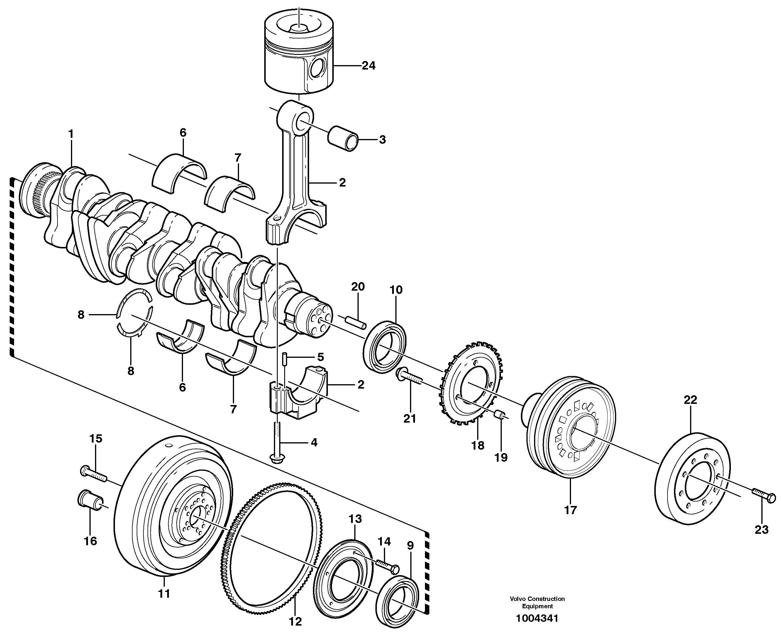 Crankshaft VOE20724015 VOLVO