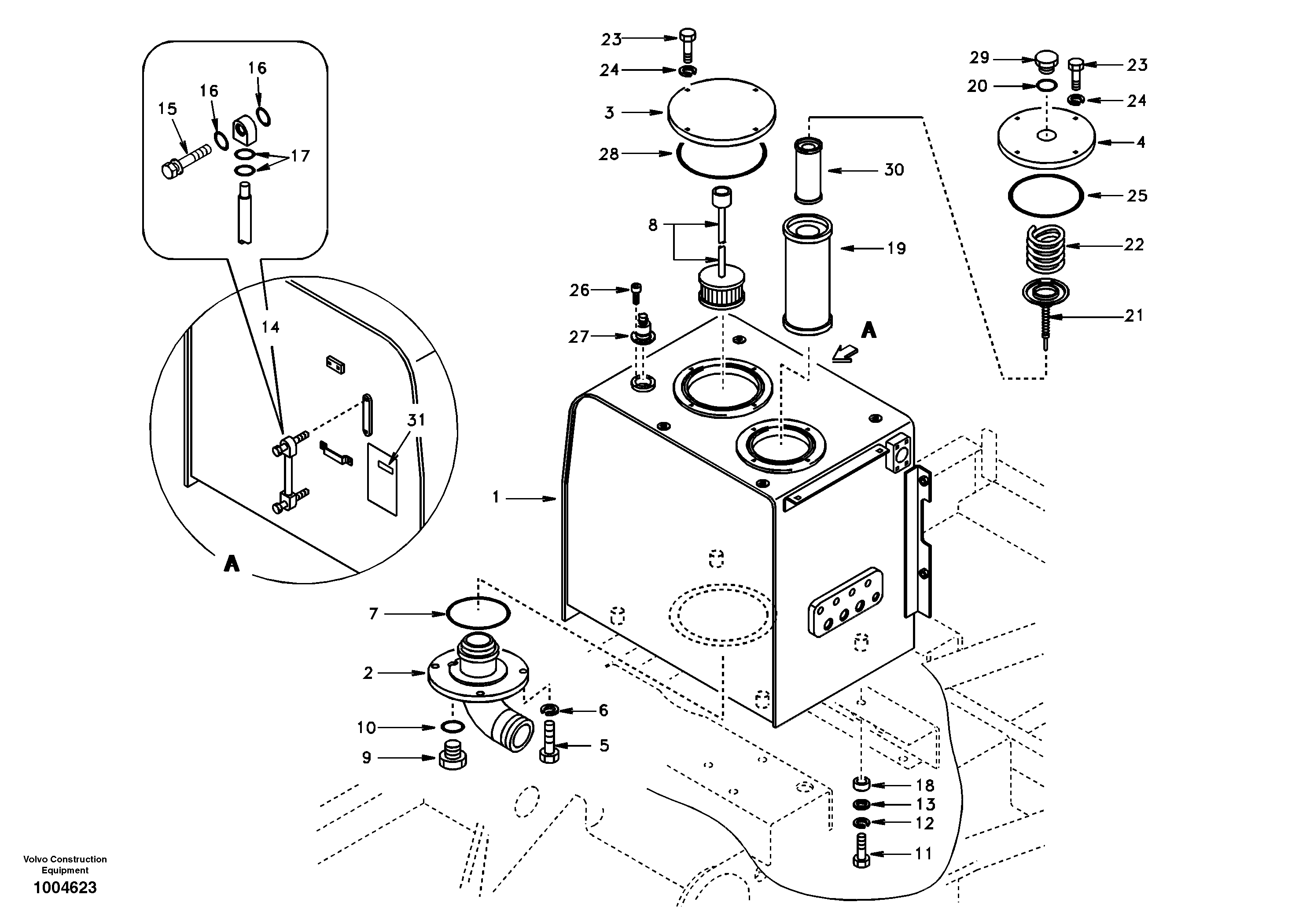 Hydraulic tank VOE14504502 VOLVO