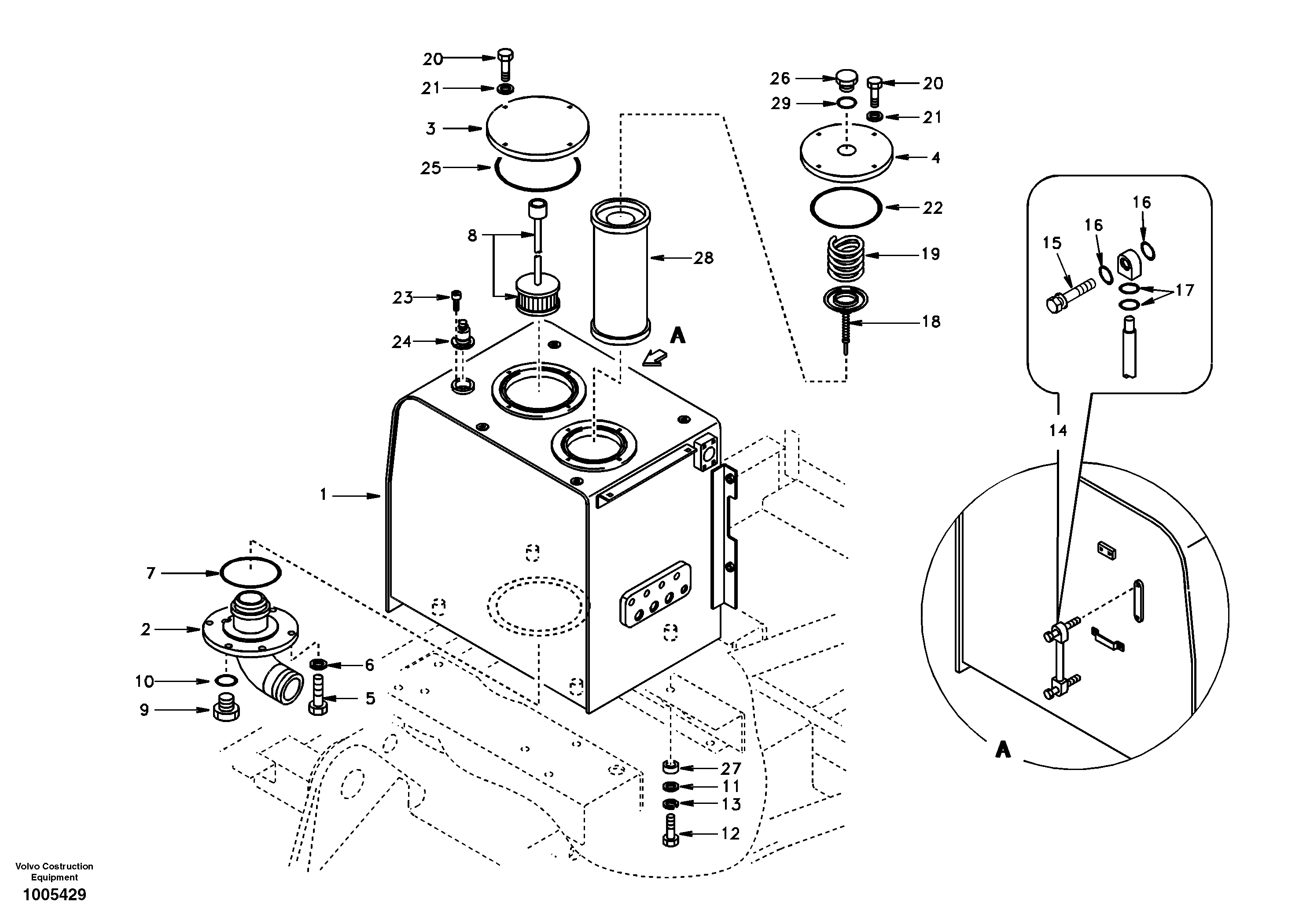 Hydraulic tank VOE14520386 VOLVO