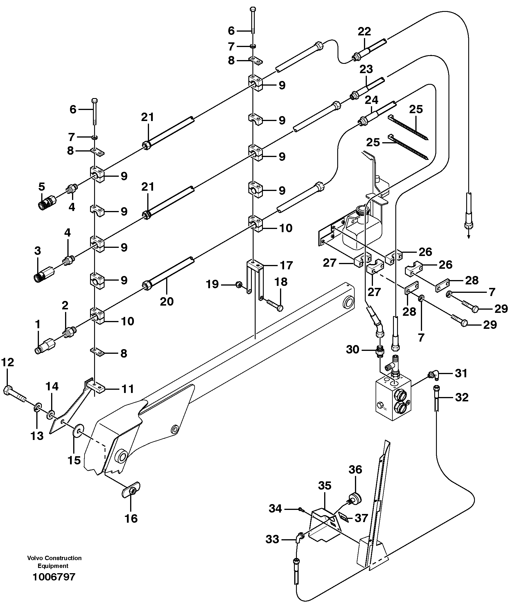 Mounting rail VOE940182 VOLVO
