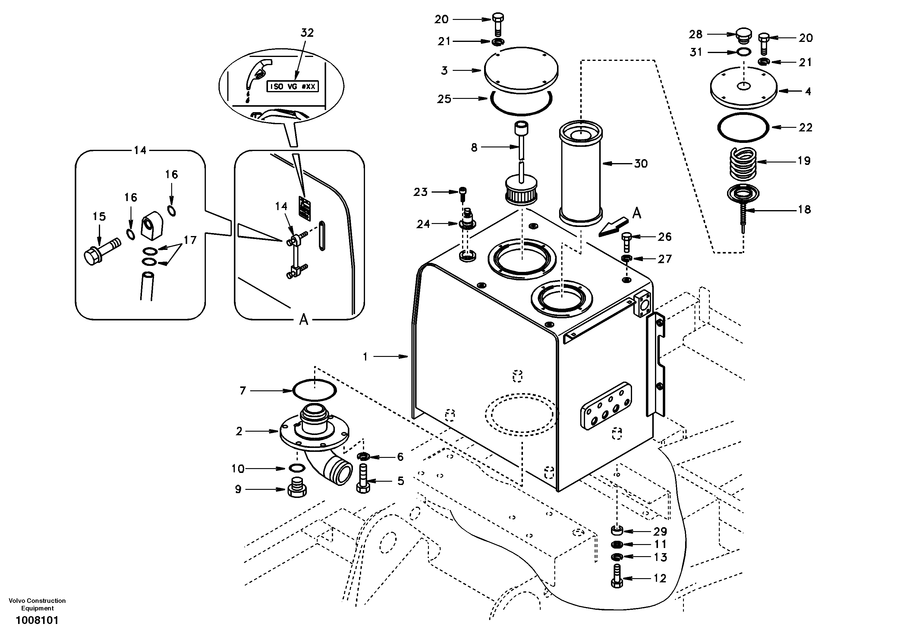 Hydr fluid tank VOE14515784 VOLVO