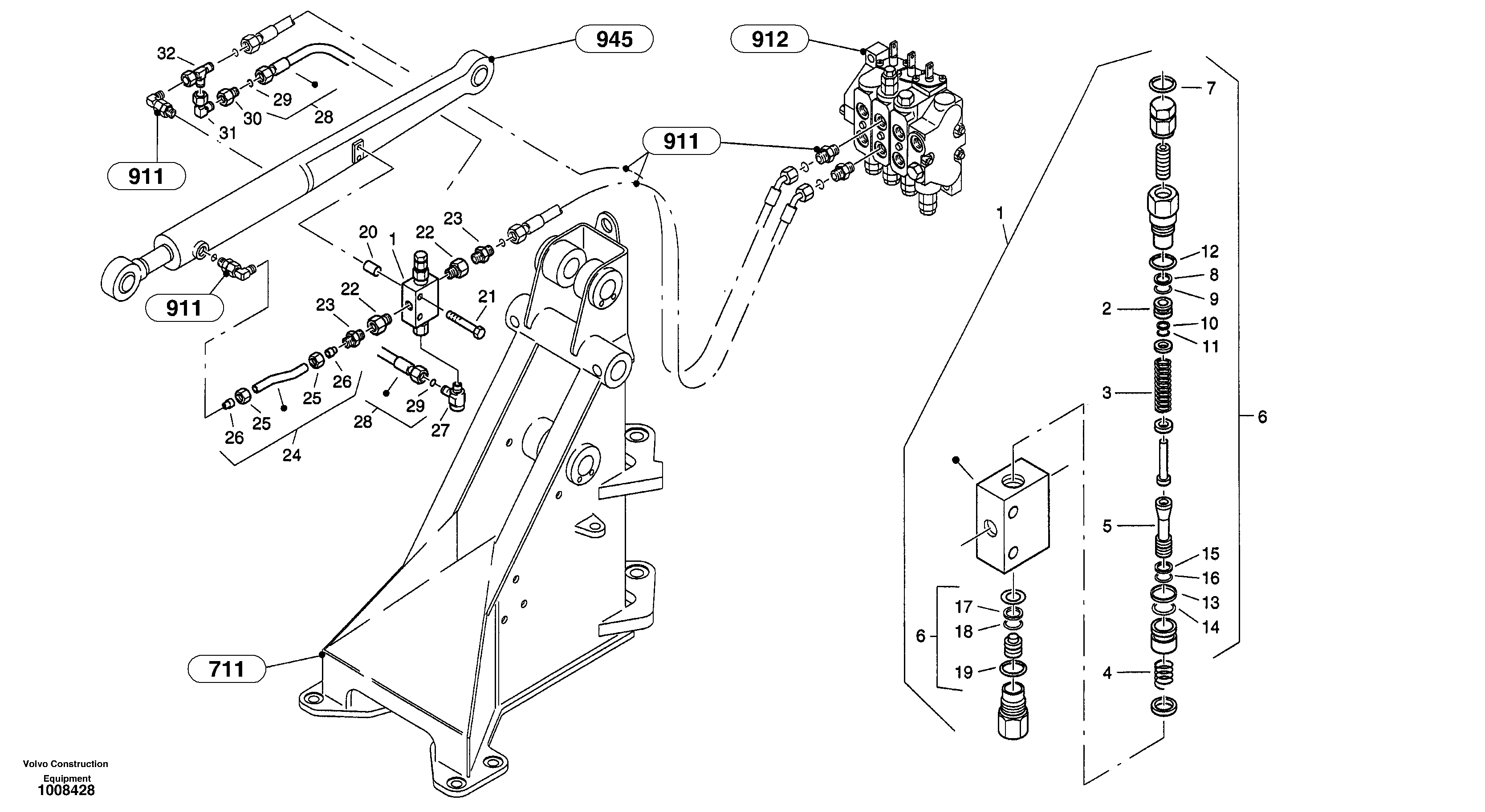 Load holder valve, cpl. ZM2807108 VOLVO