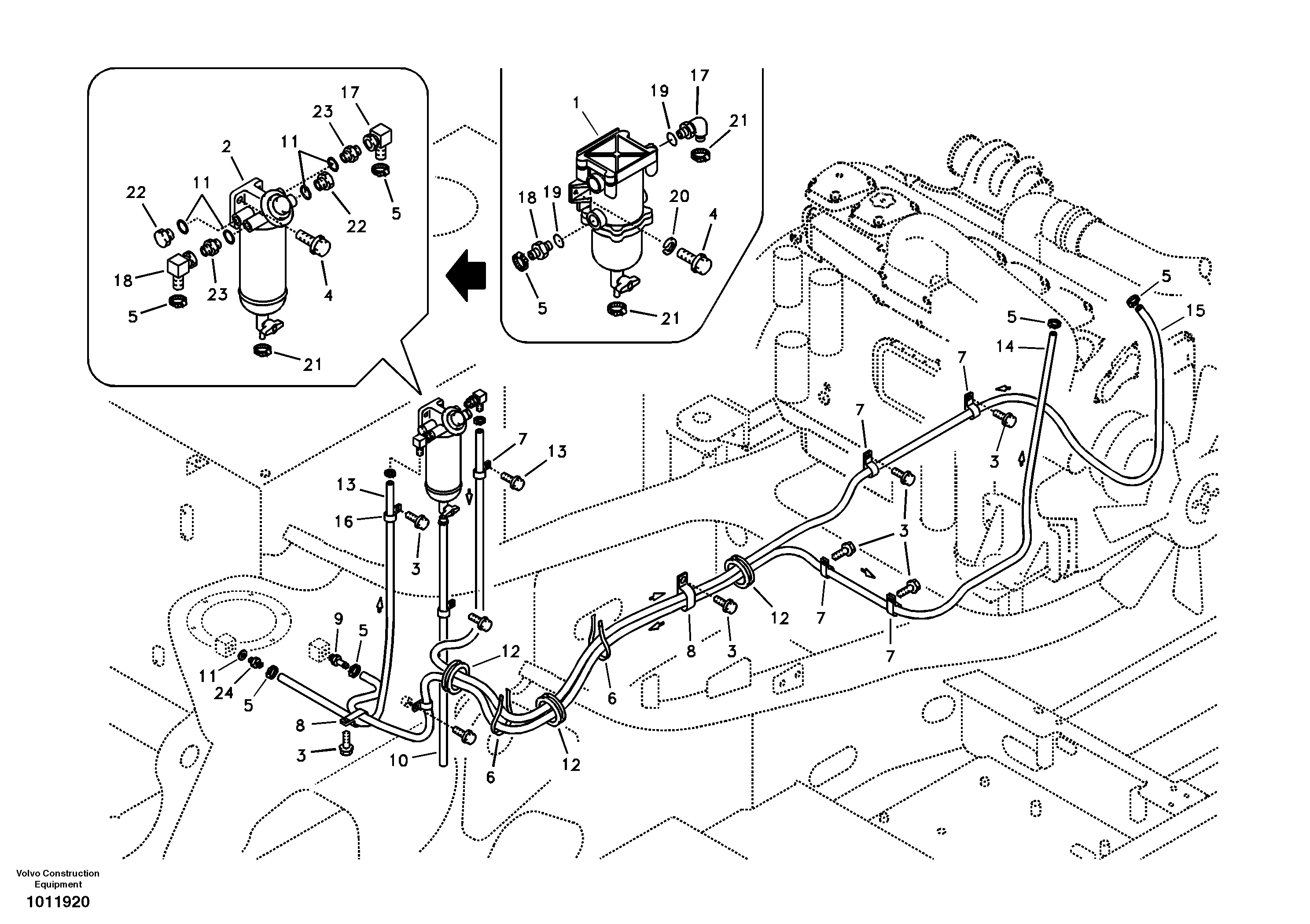 Fuel pipes, VOE14520454 VOLVO