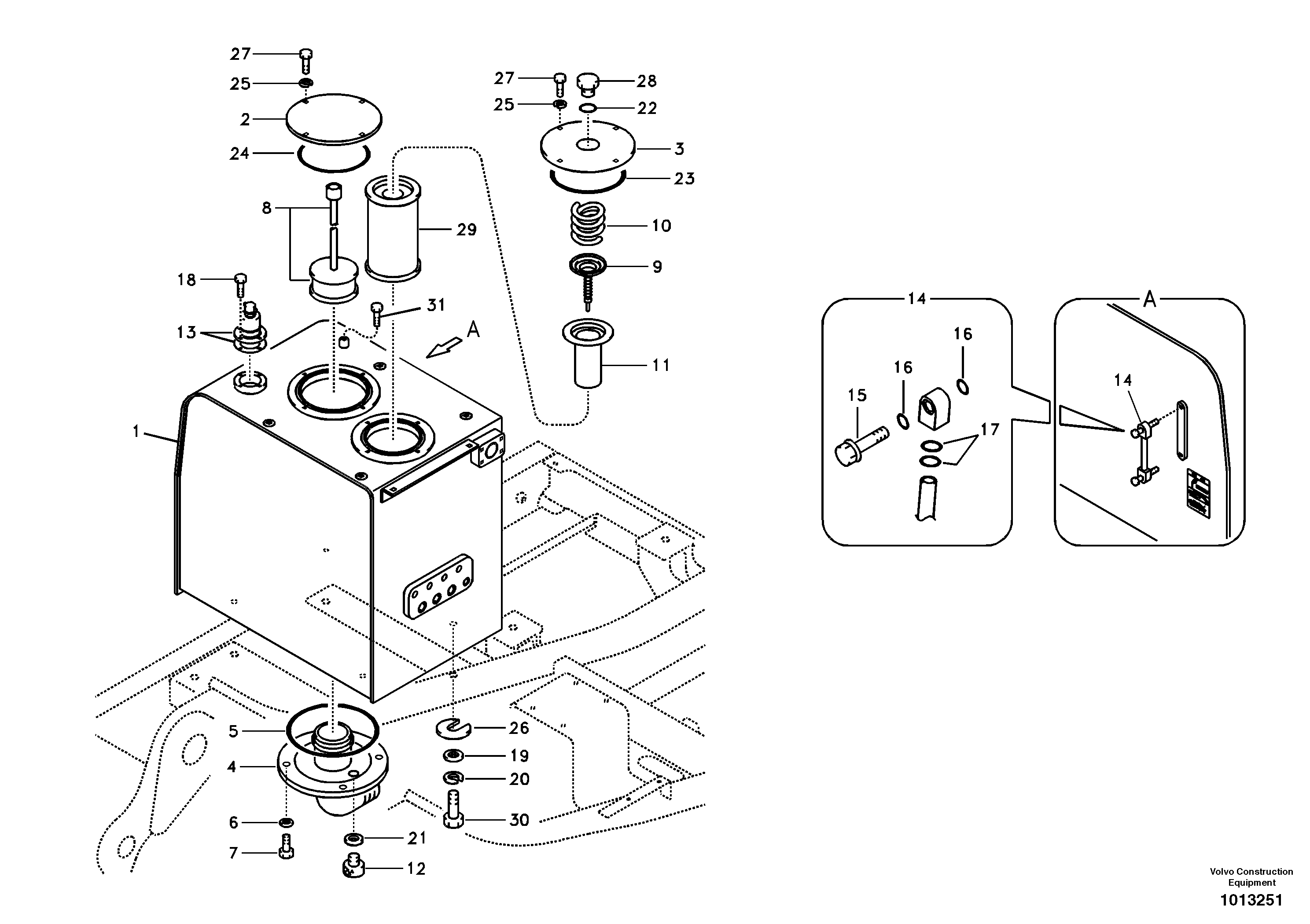 Hydr fluid tank VOE14517883 VOLVO