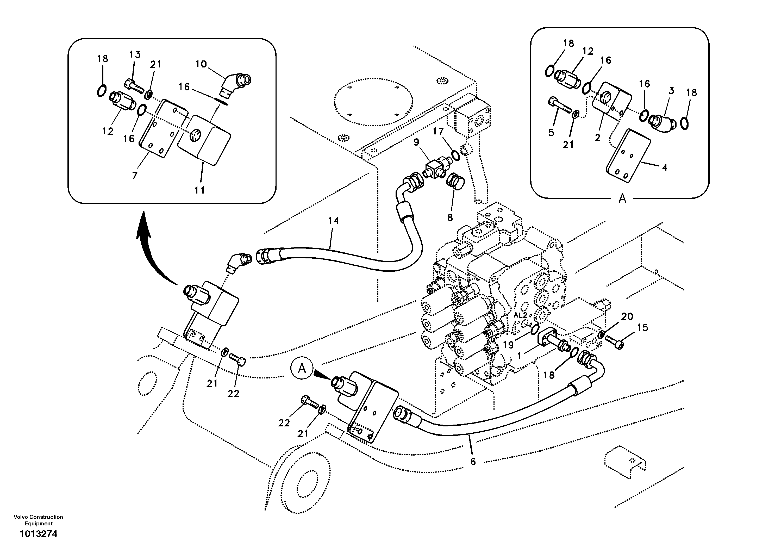 Fuel pipes, VOE14533827 VOLVO