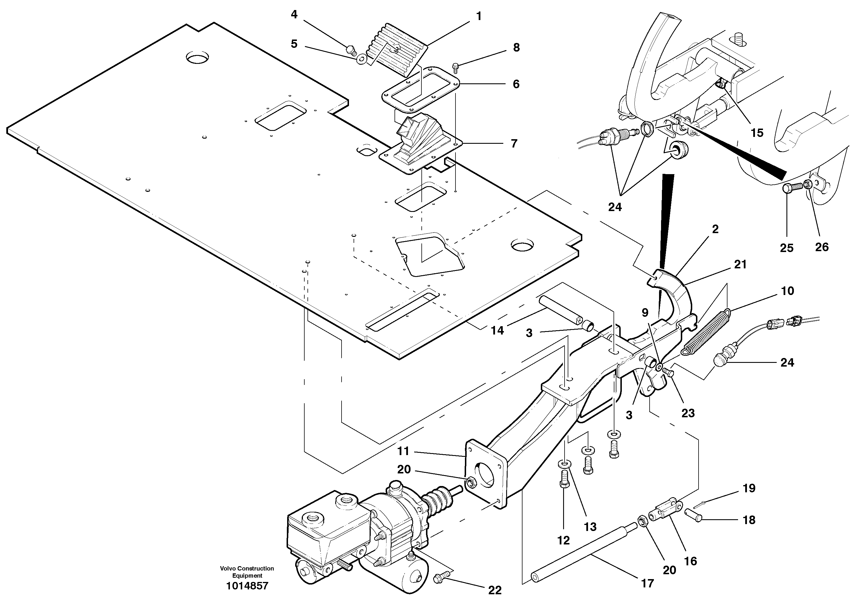 Brake Pedal VOE12739715 VOLVO