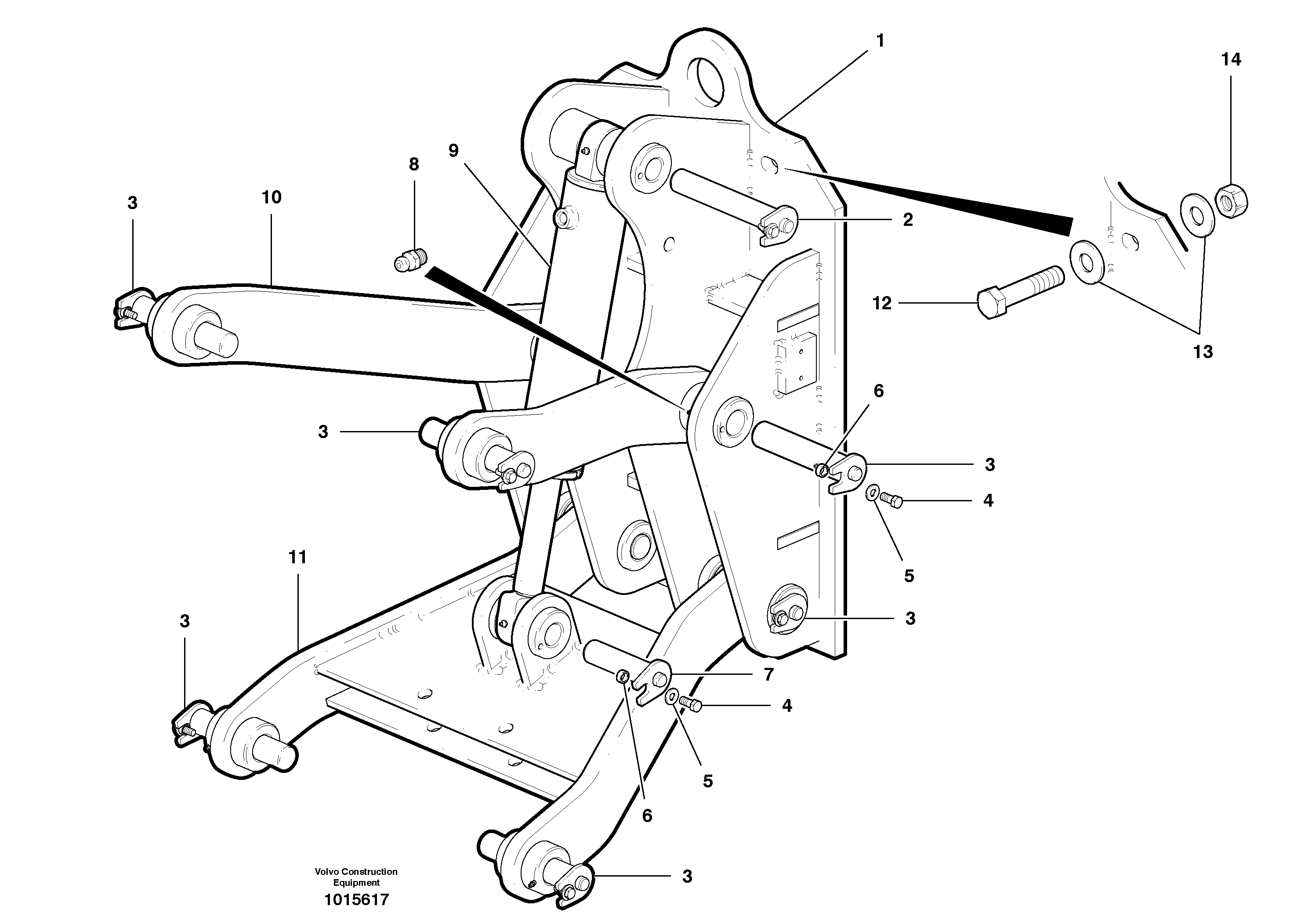 Mounting rail VOE984988 VOLVO