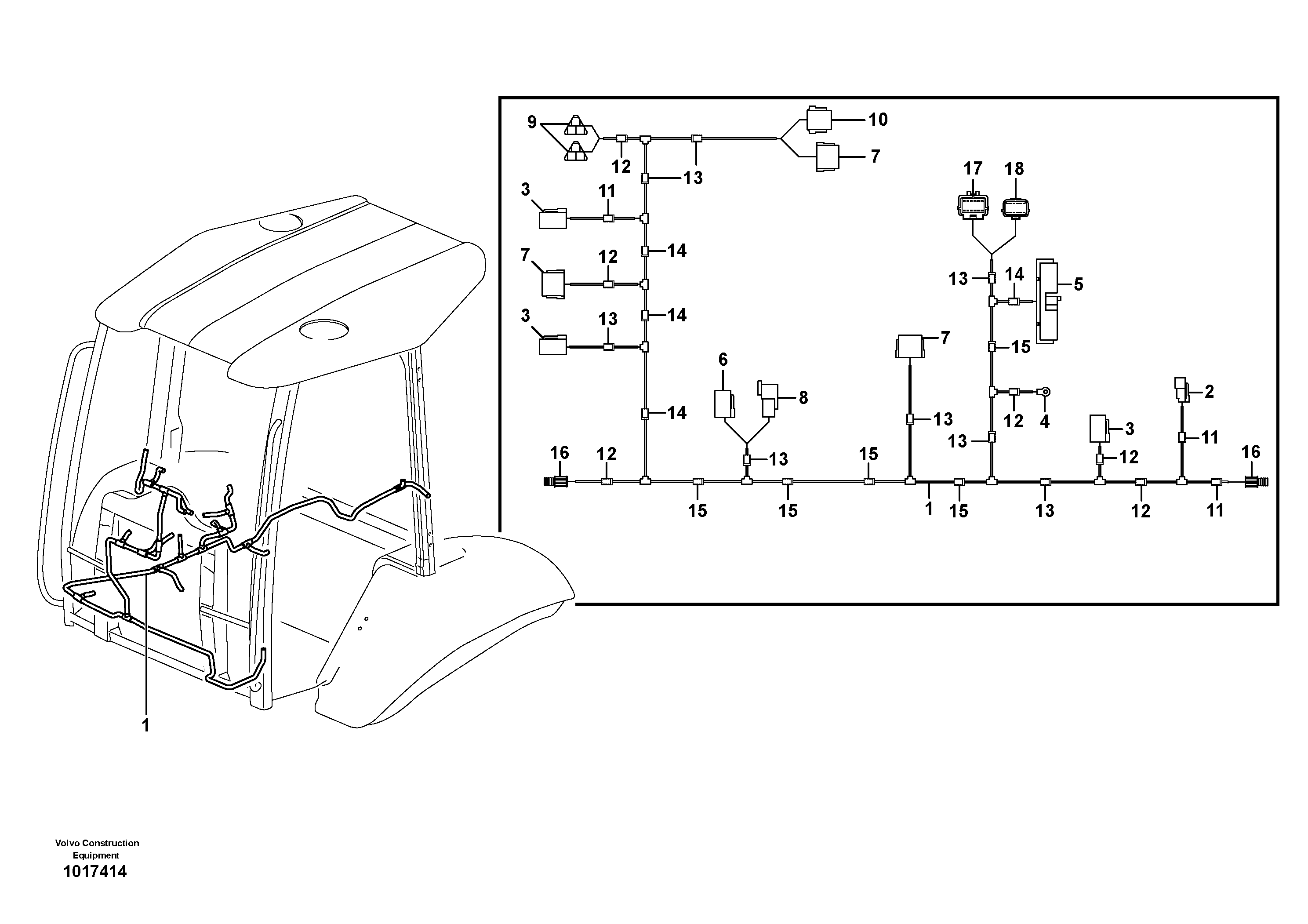 Wire harness VOE11887022 VOLVO