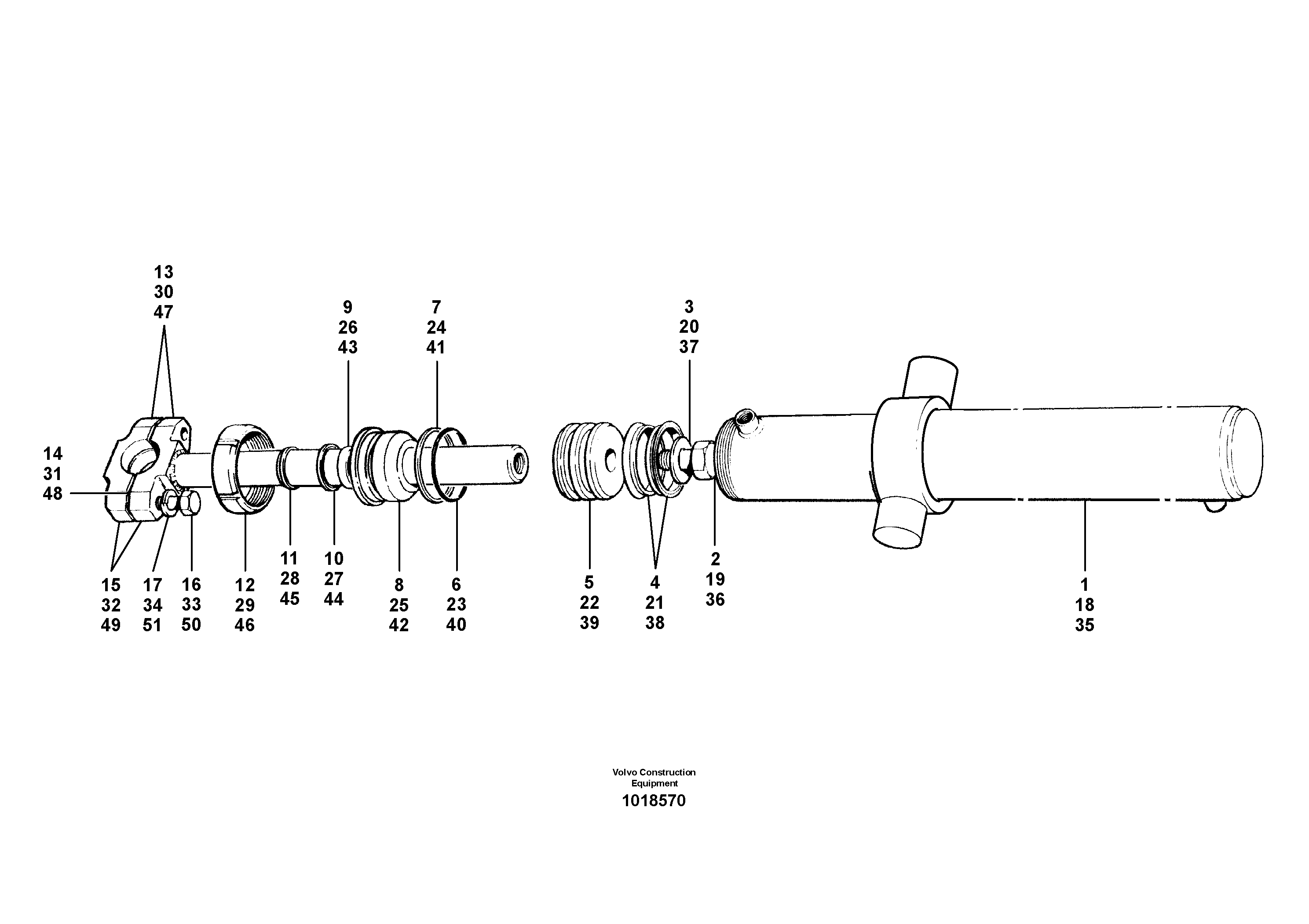 Hydraulic cylinder VOE15425118 VOLVO
