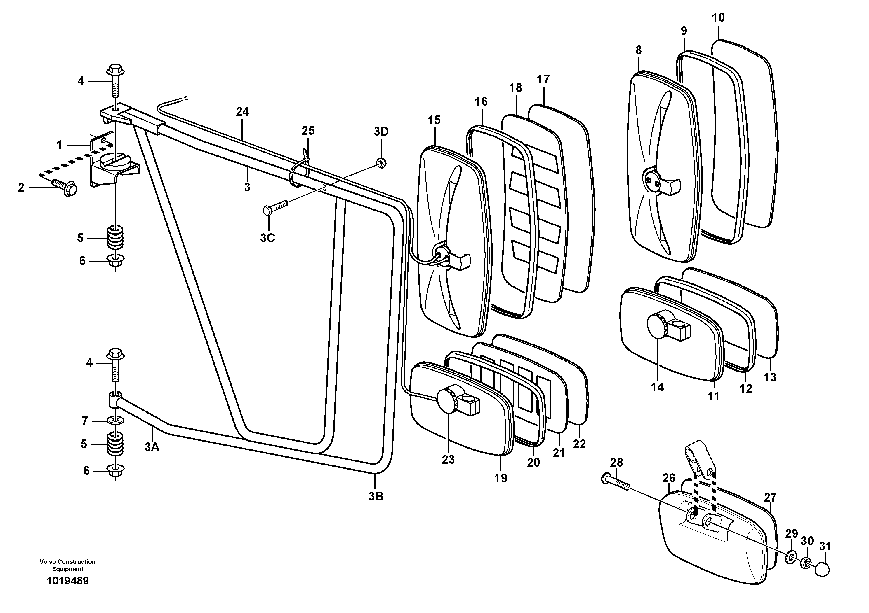 Rear-view mirror bracket VOE11191826 VOLVO