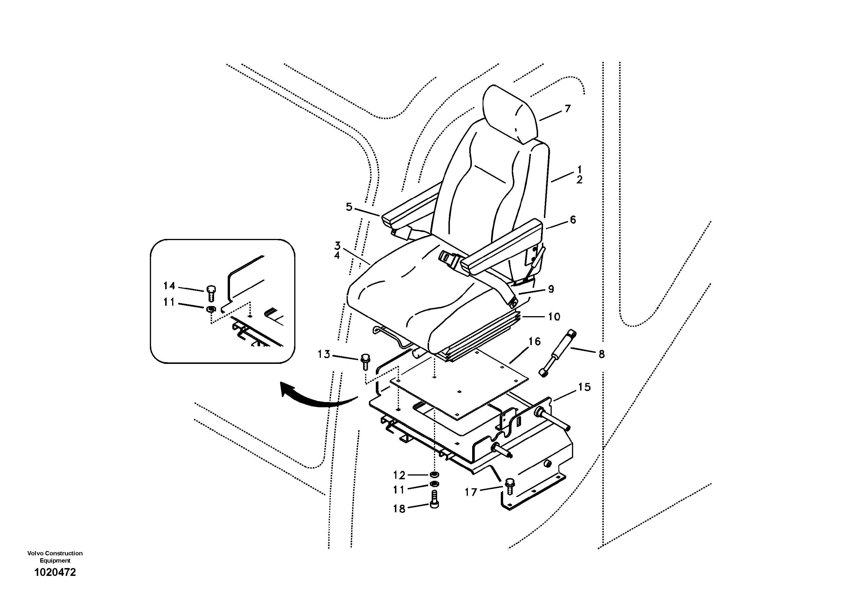 Operator seat VOE14528944 VOLVO