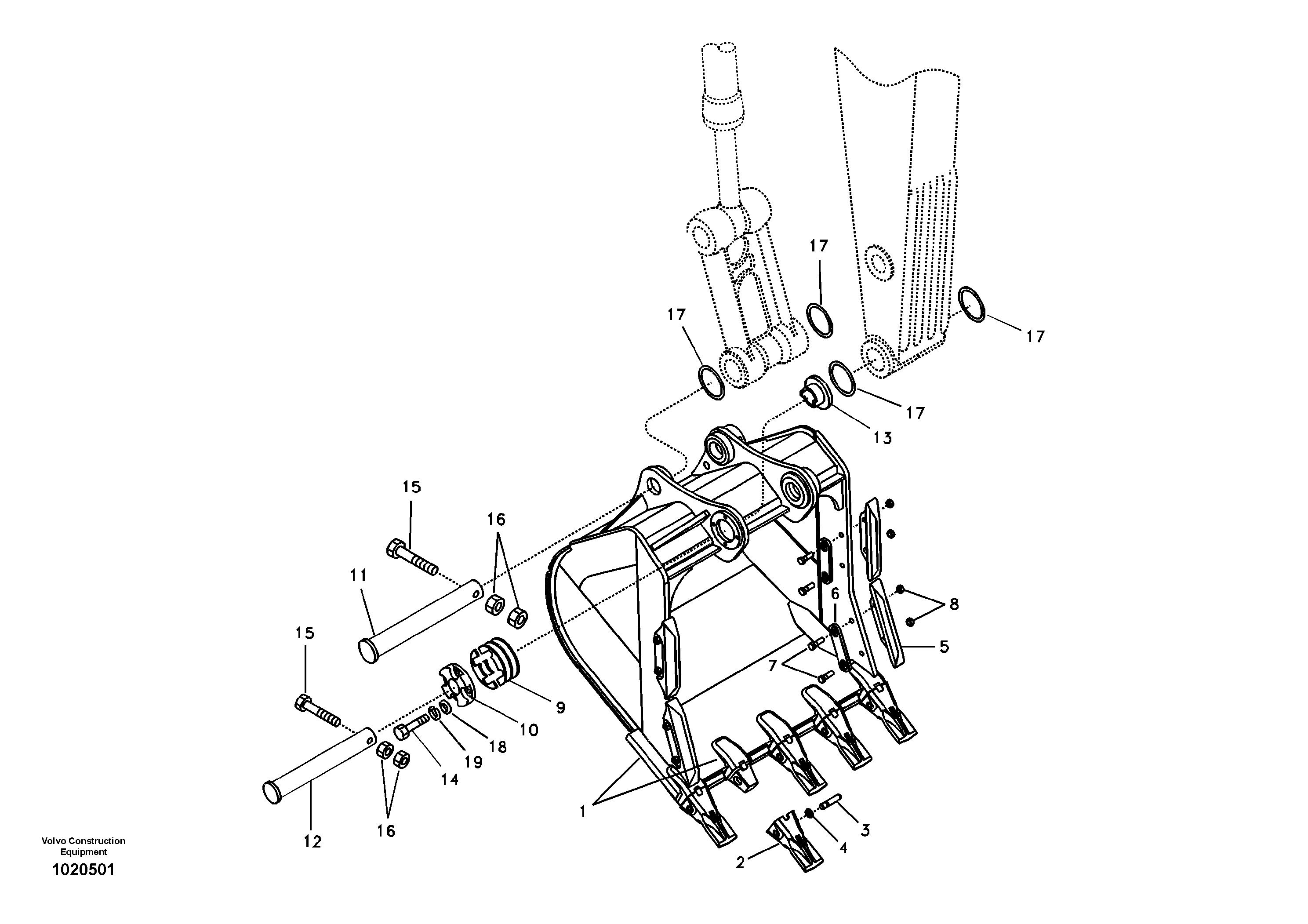Wire, Wiper front VOE14539941 VOLVO
