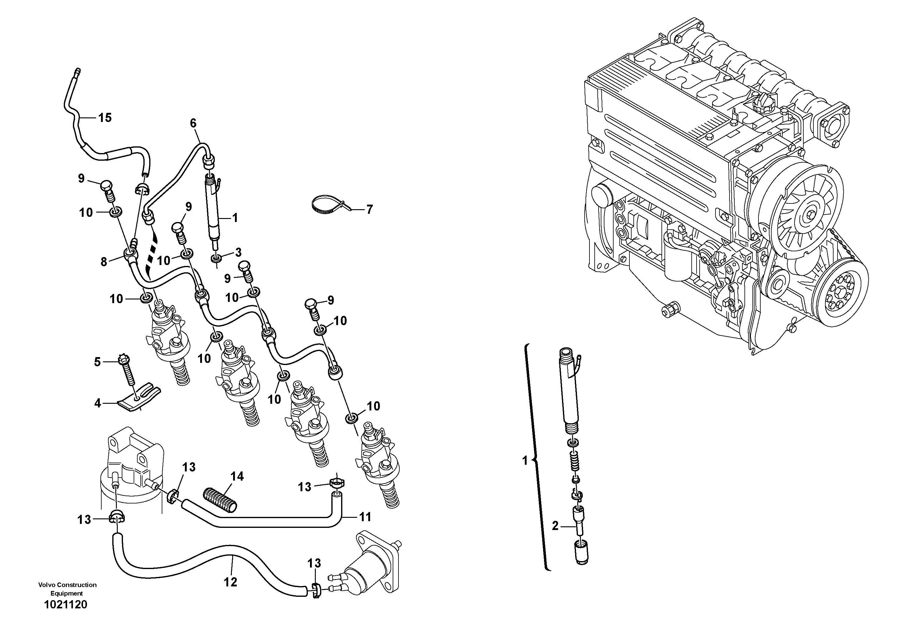 Fuel pipe VOE22417684 VOLVO