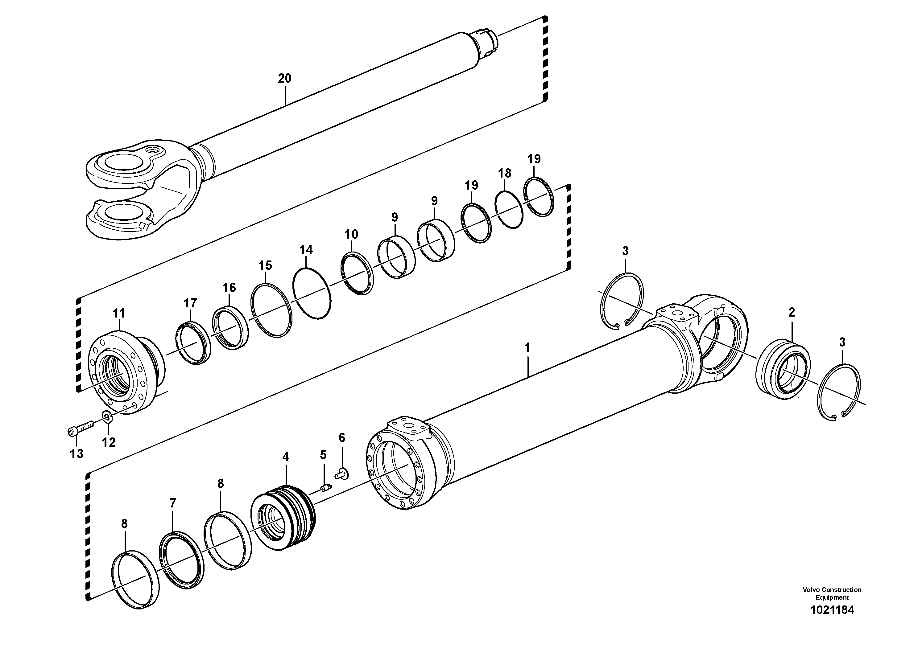Piston rod VOE17318290 VOLVO