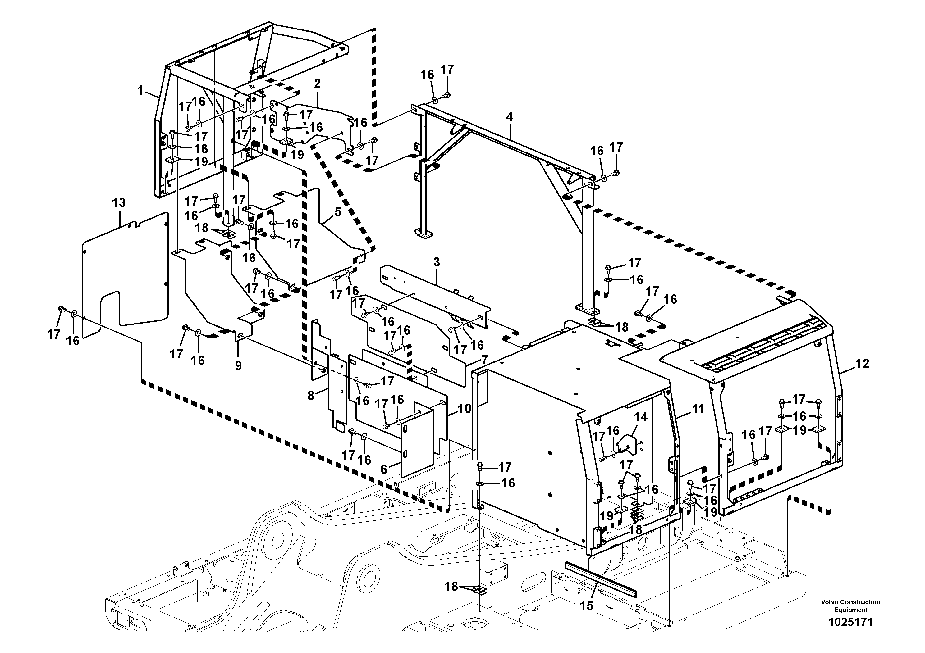 Seat frame RM/VOE14386080 VOLVO
