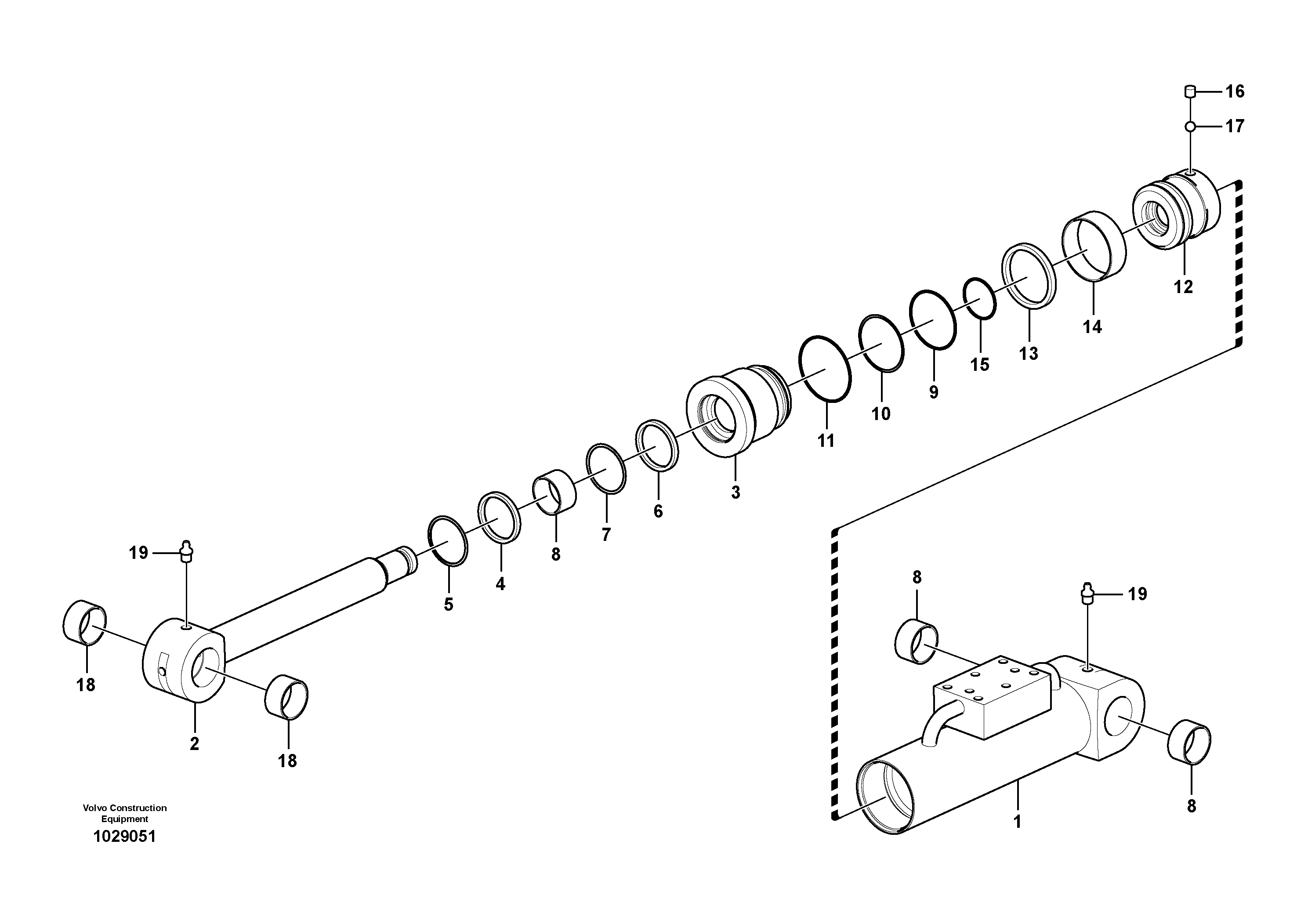 Cylinder tube VOE14597331 VOLVO